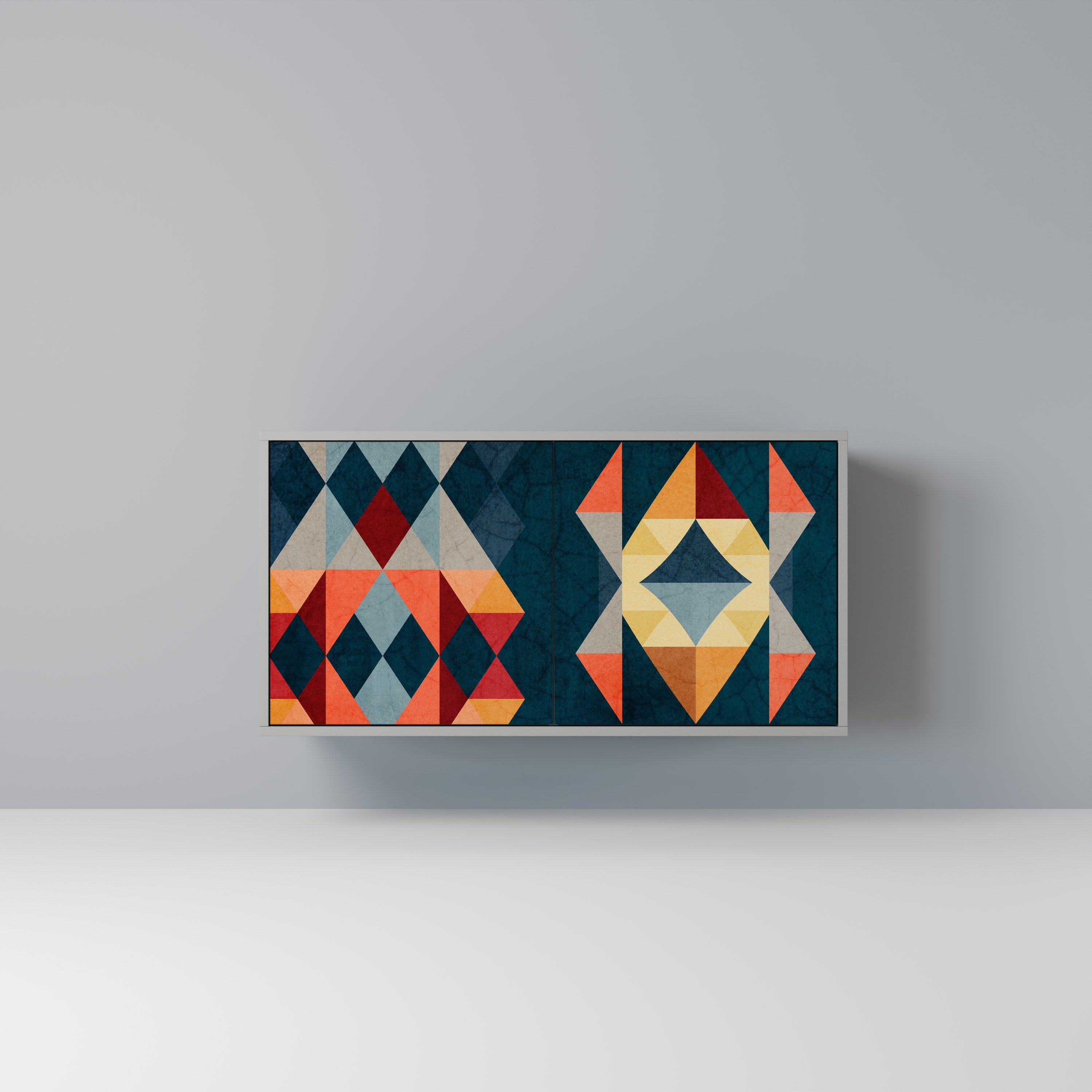 CRACKED ILLUSION Sideboard mit 2 Türen in Grau