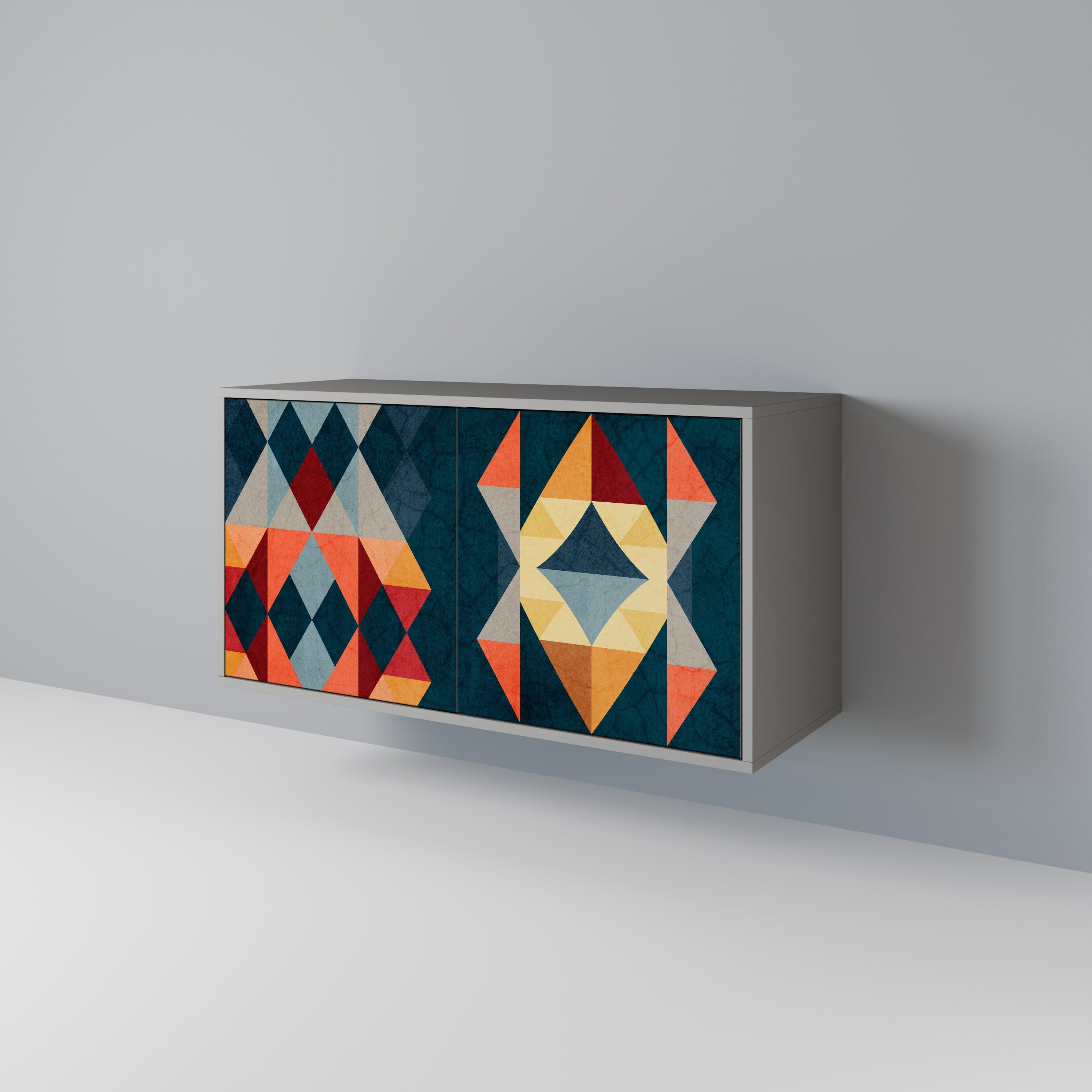 CRACKED ILLUSION Sideboard mit 2 Türen in Grau