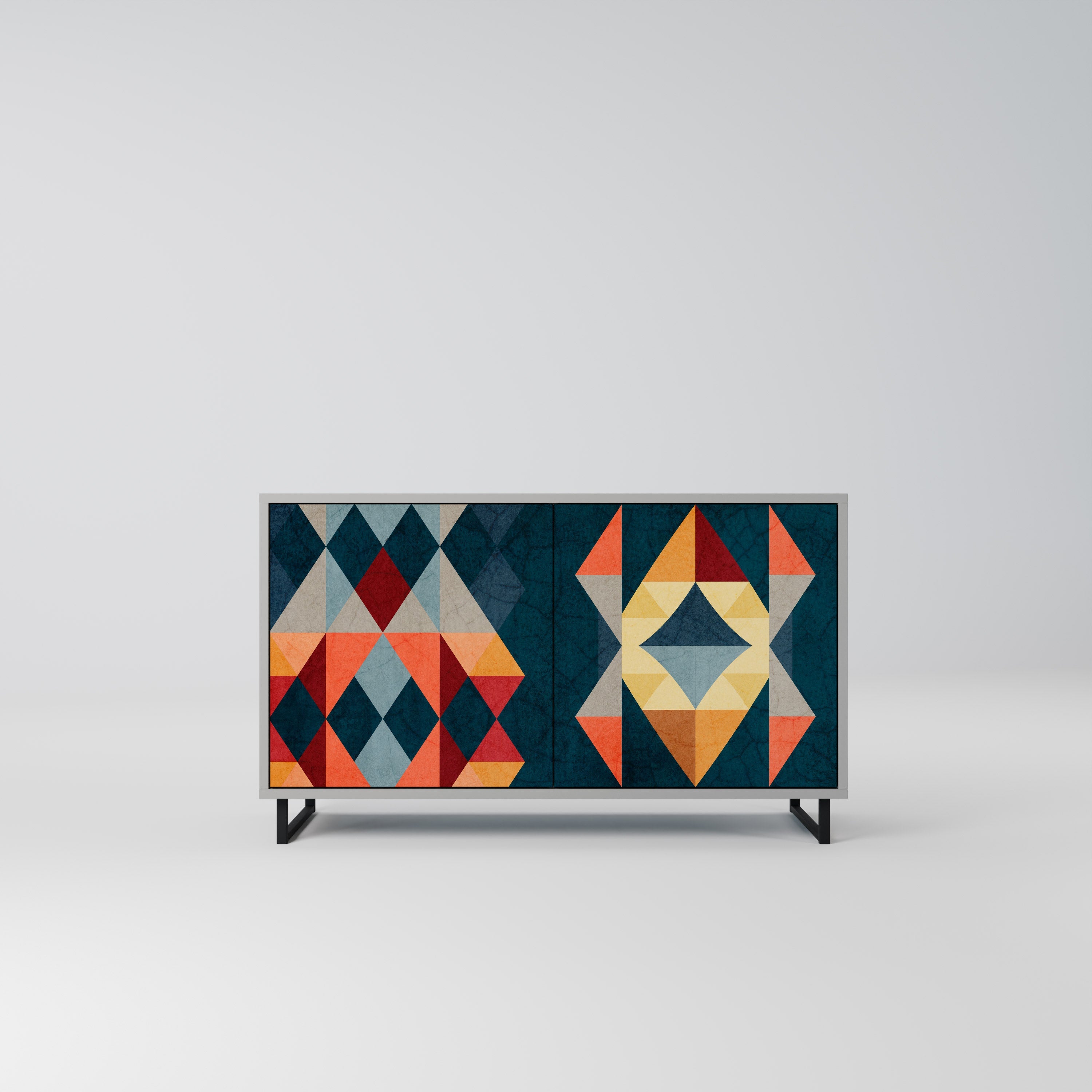 CRACKED ILLUSION Sideboard mit 2 Türen in Grau