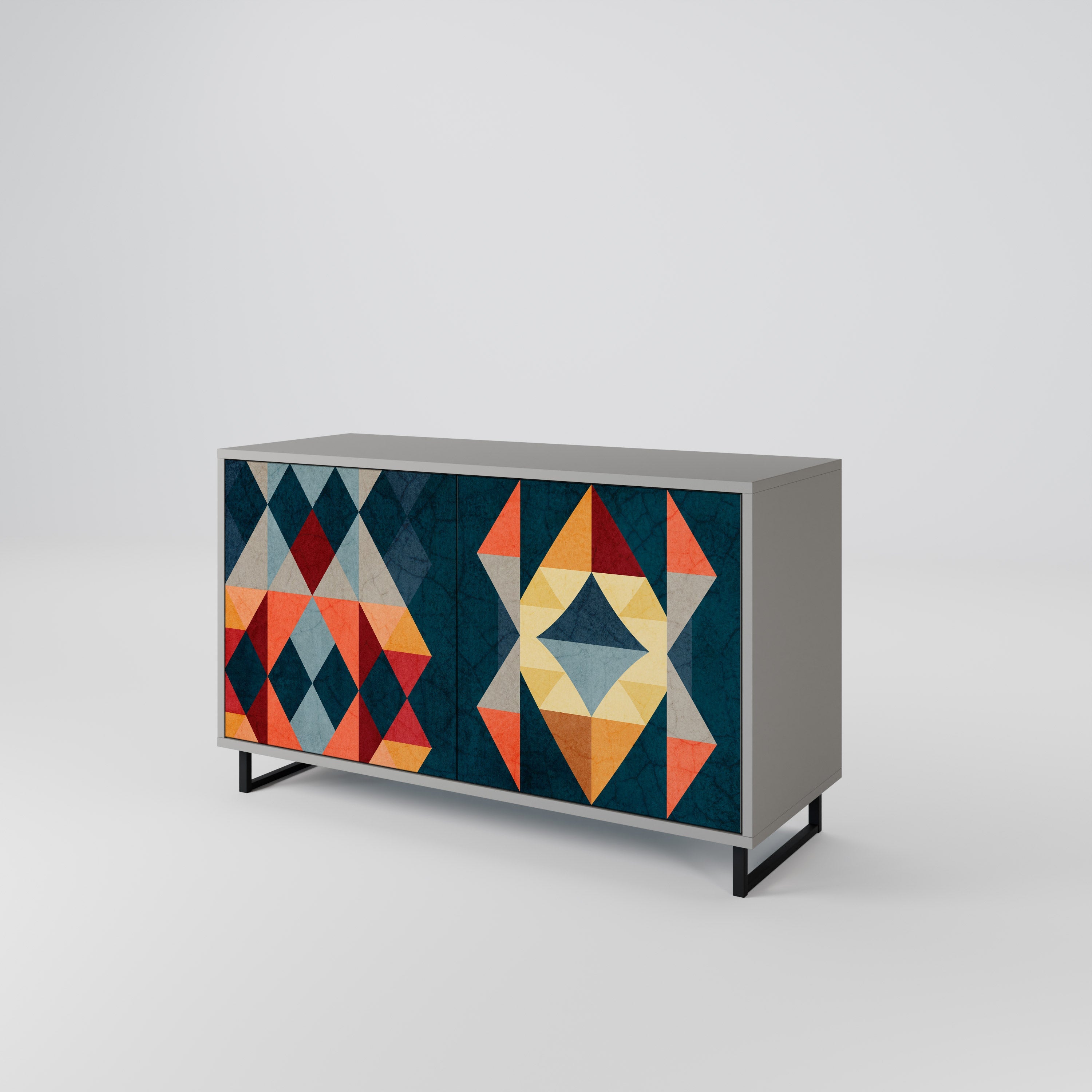 CRACKED ILLUSION Sideboard mit 2 Türen in Grau