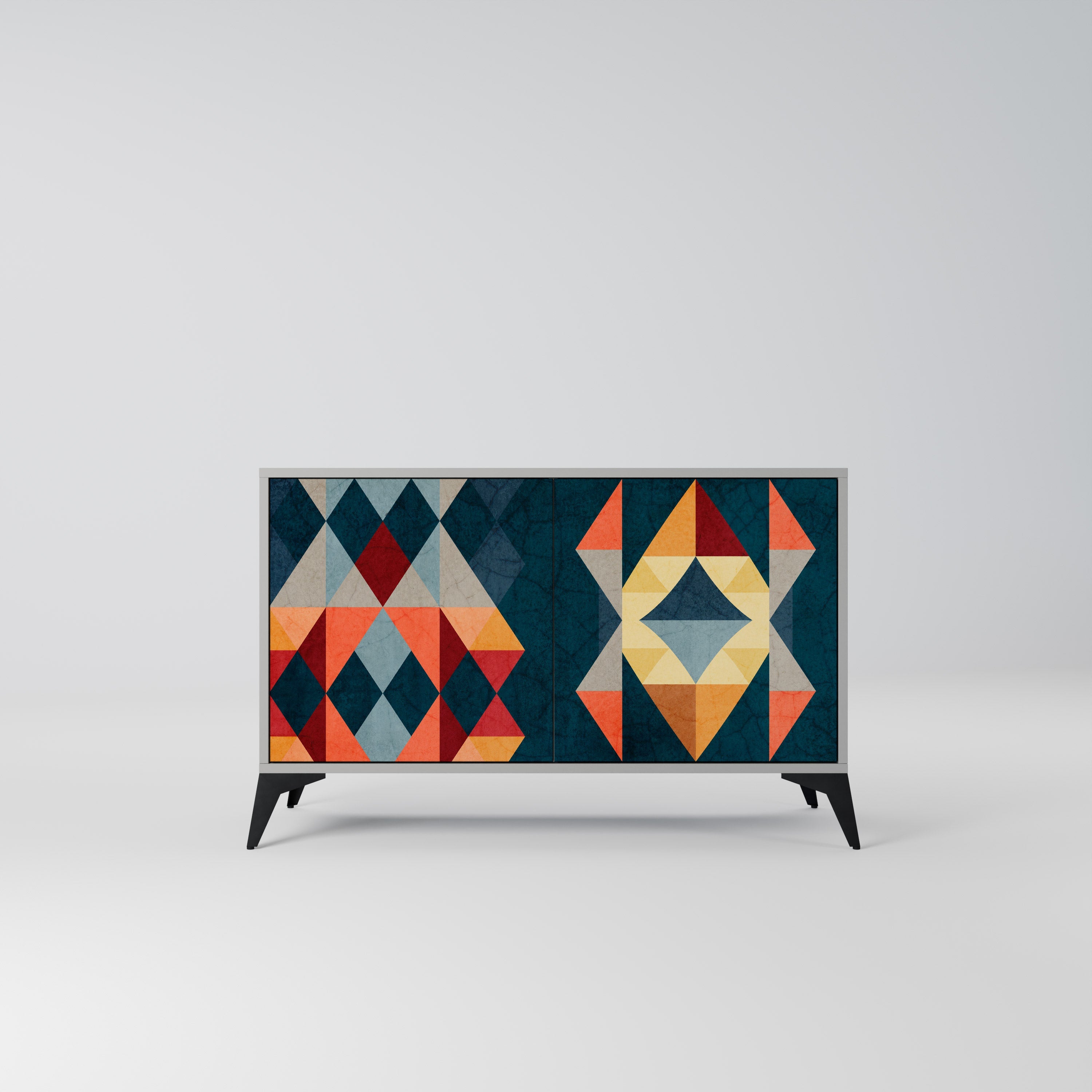 CRACKED ILLUSION Sideboard mit 2 Türen in Grau