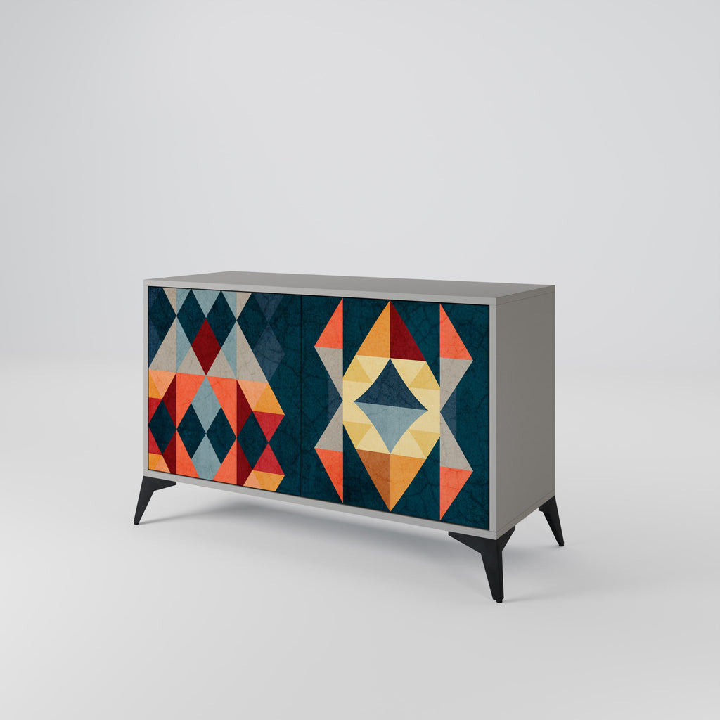 CRACKED ILLUSION Sideboard mit 2 Türen in Grau