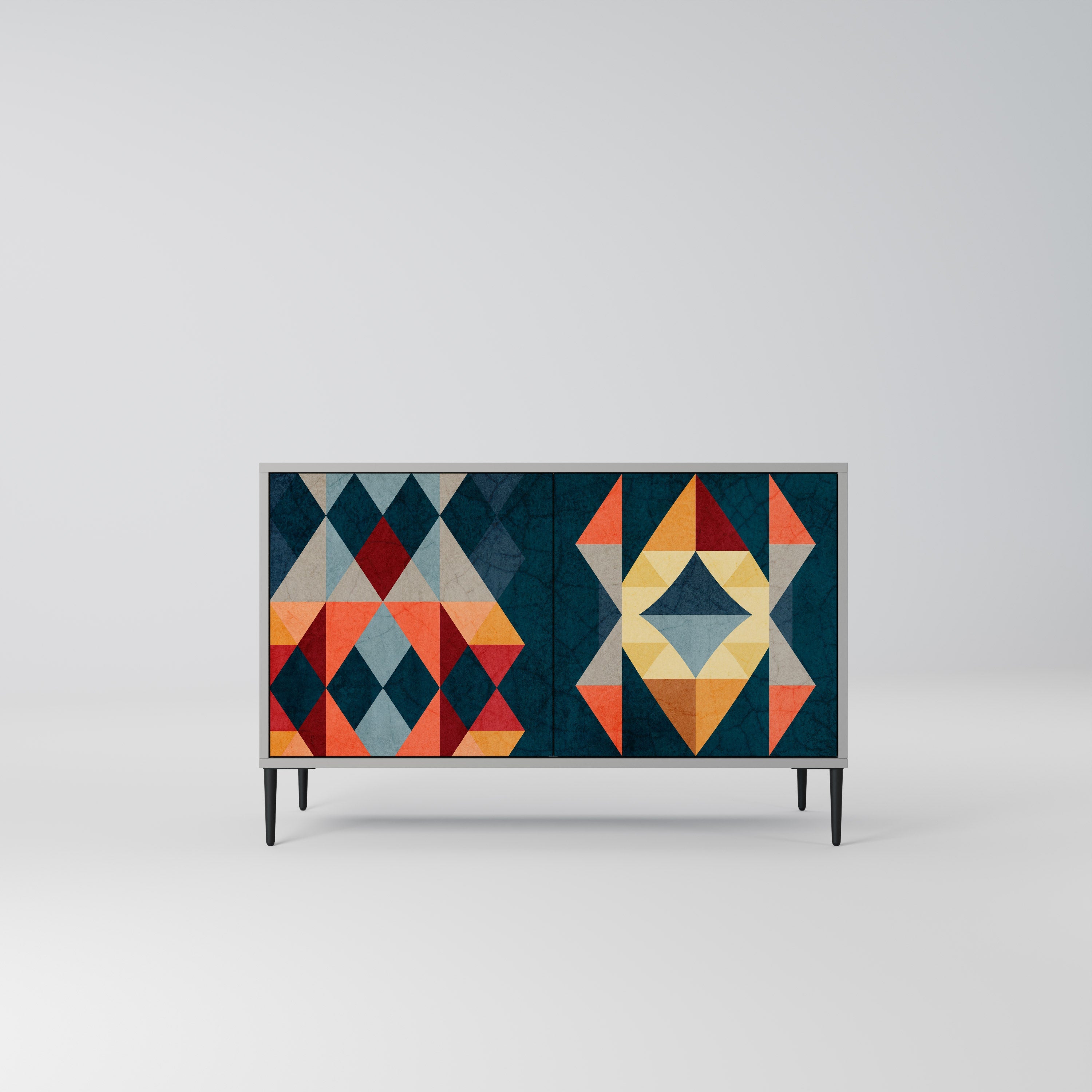 CRACKED ILLUSION Sideboard mit 2 Türen in Grau