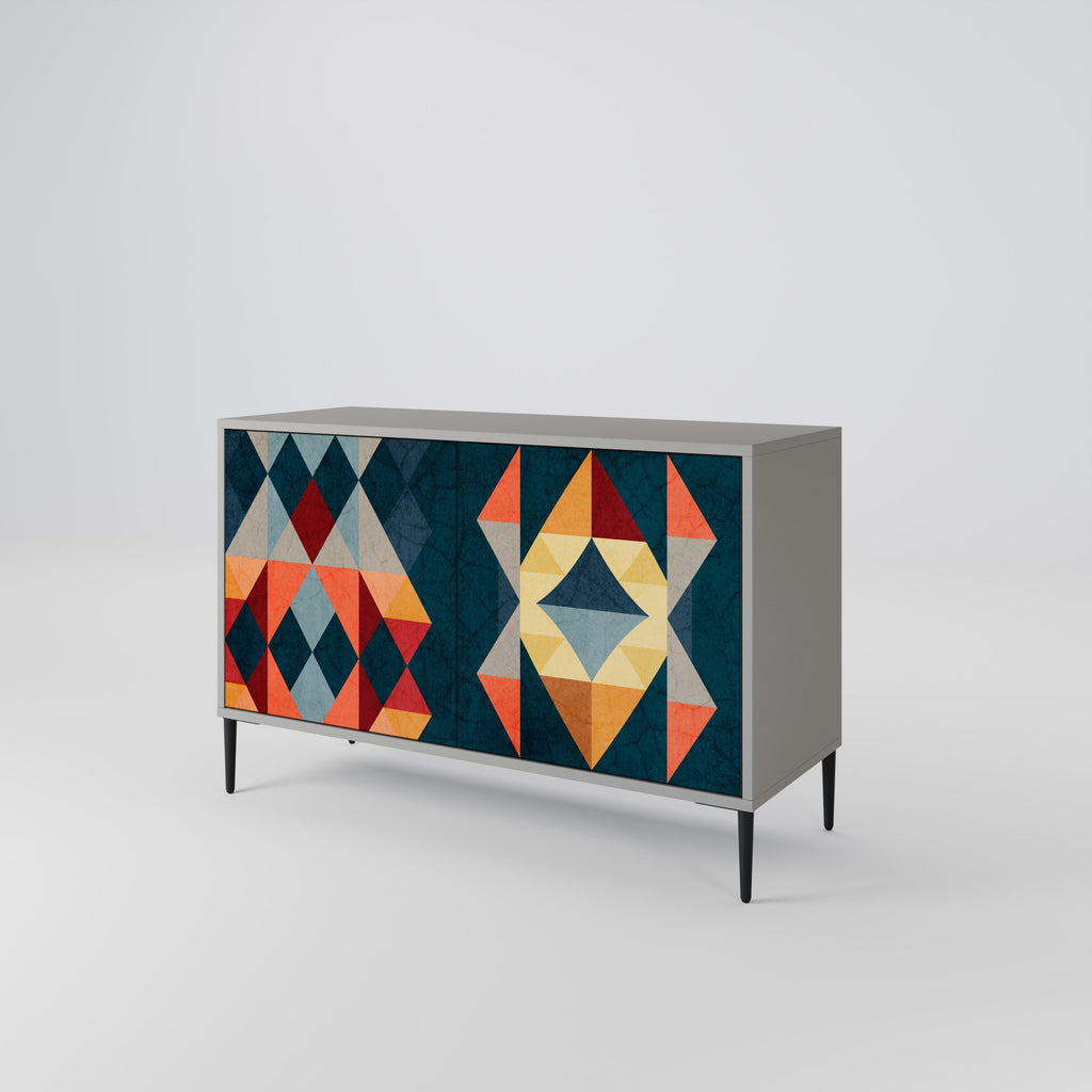 CRACKED ILLUSION Sideboard mit 2 Türen in Grau