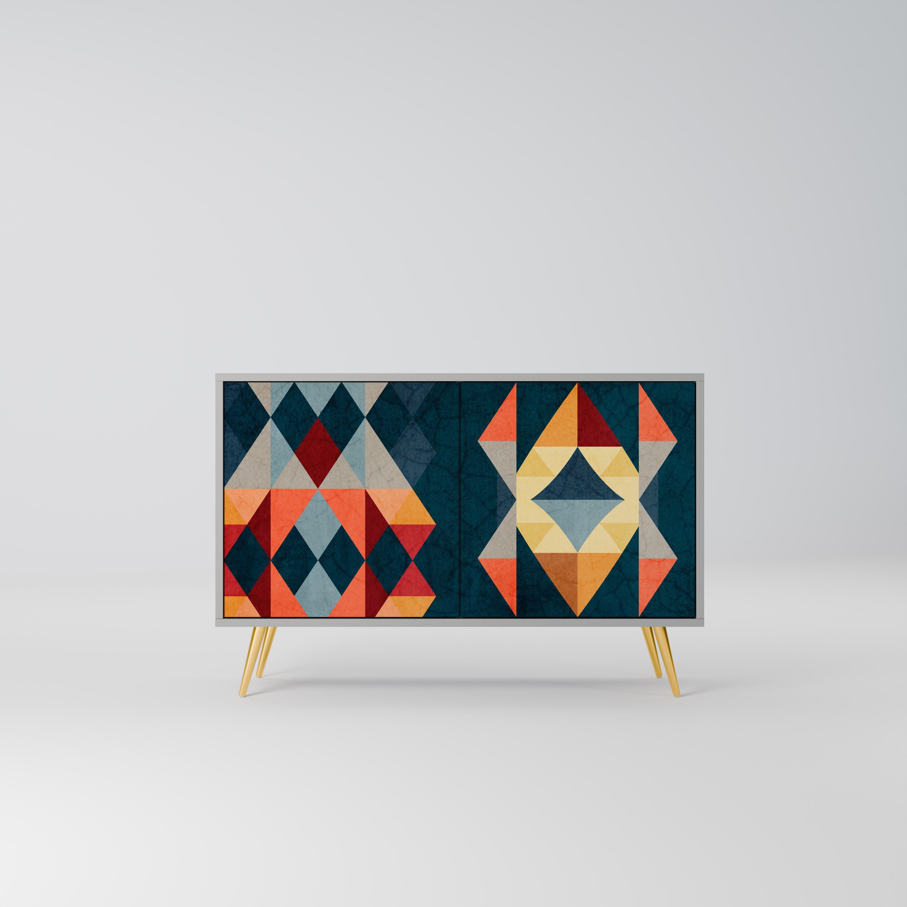 CRACKED ILLUSION Sideboard mit 2 Türen in Grau