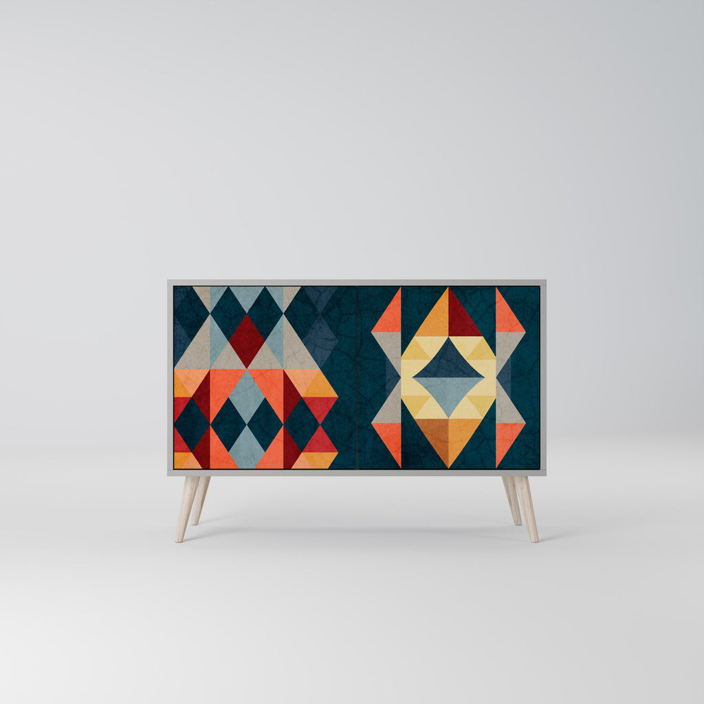 CRACKED ILLUSION Sideboard mit 2 Türen in Grau