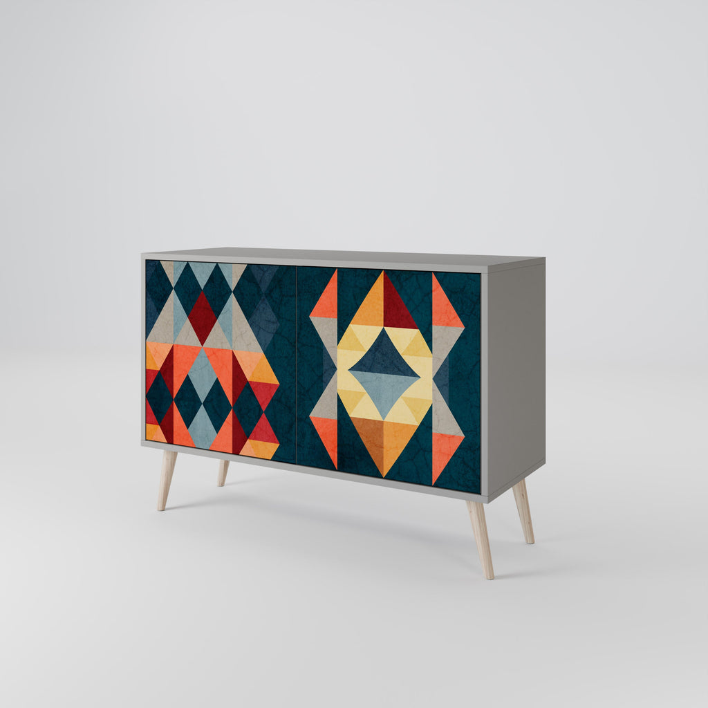 CRACKED ILLUSION Sideboard mit 2 Türen in Grau