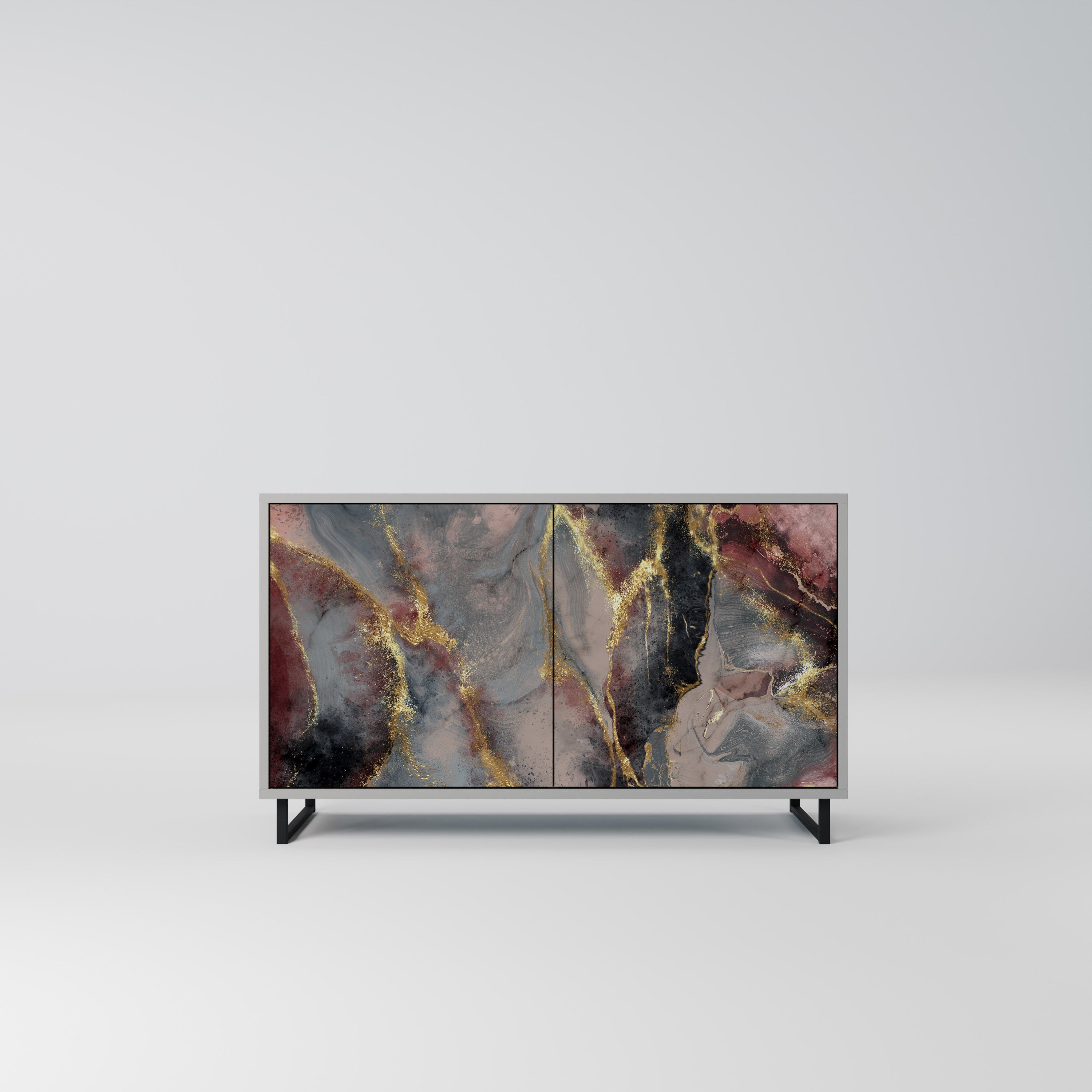 GOLDEN TIDES Sideboard mit 2 Türen in Grau