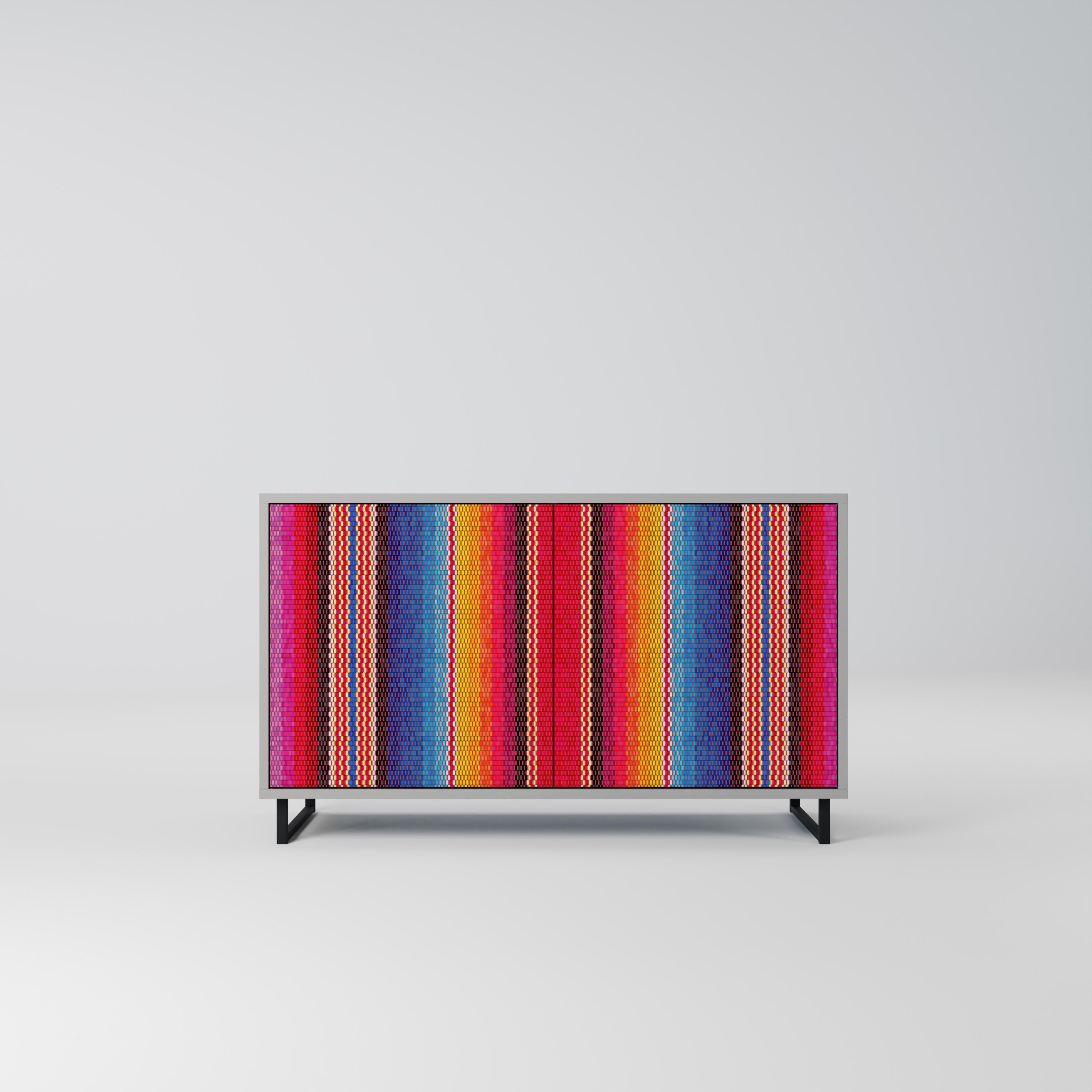 ETHNIC MEXICAN Sideboard mit 2 Türen in Grau