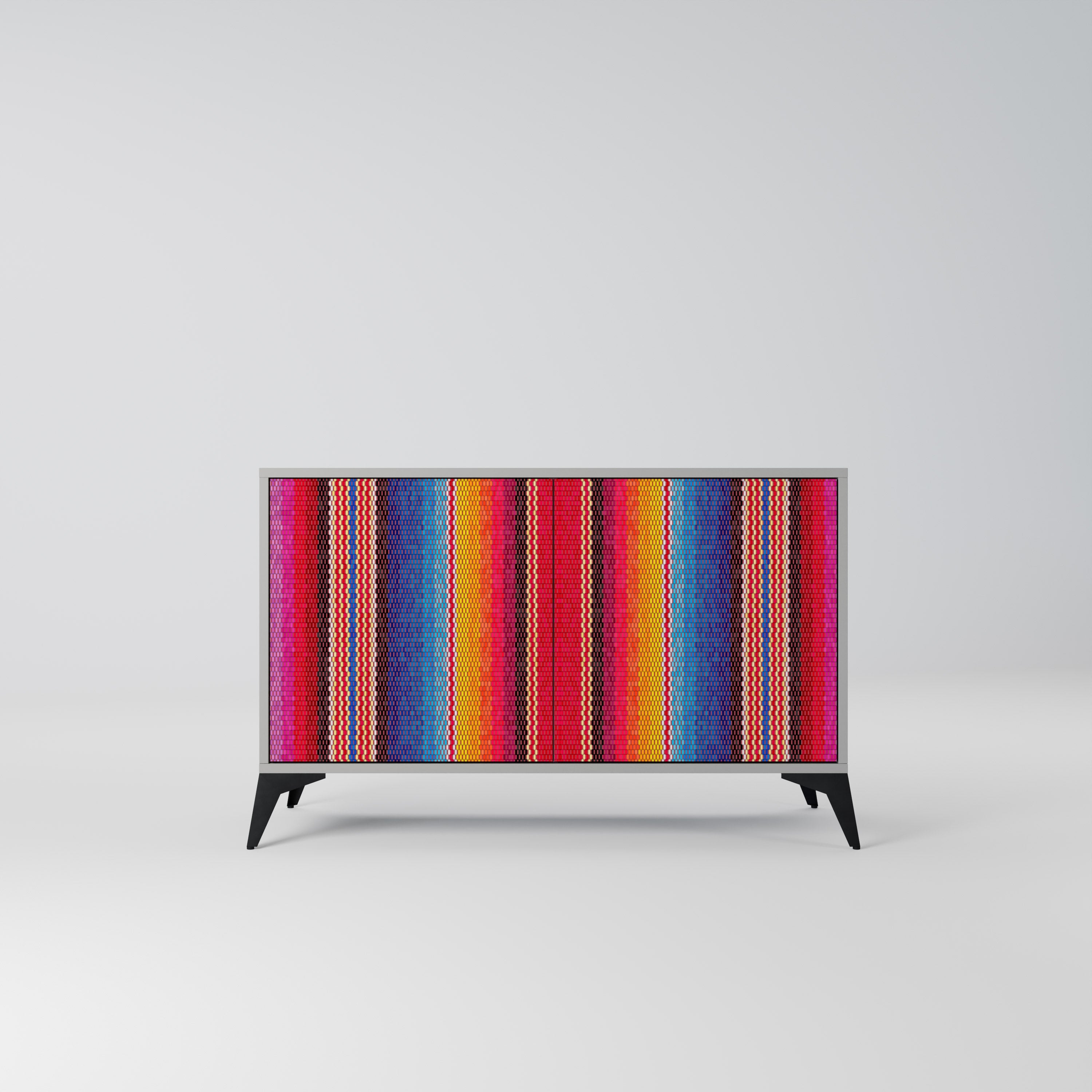 ETHNIC MEXICAN Sideboard mit 2 Türen in Grau