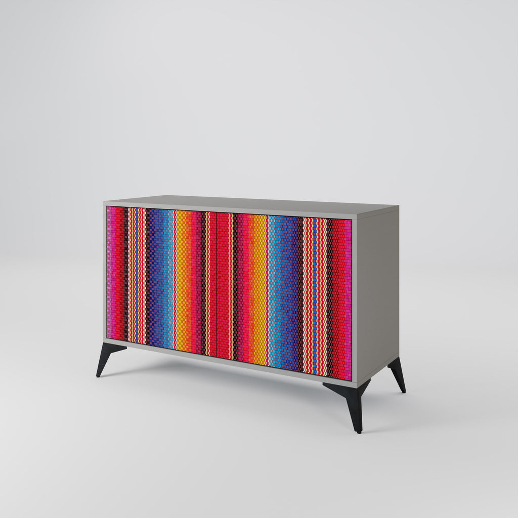 ETHNIC MEXICAN Sideboard mit 2 Türen in Grau