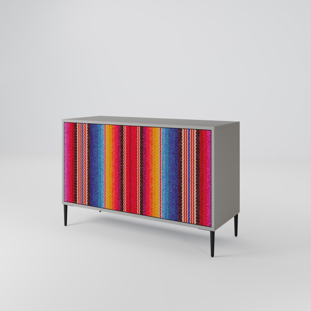 ETHNIC MEXICAN Sideboard mit 2 Türen in Grau