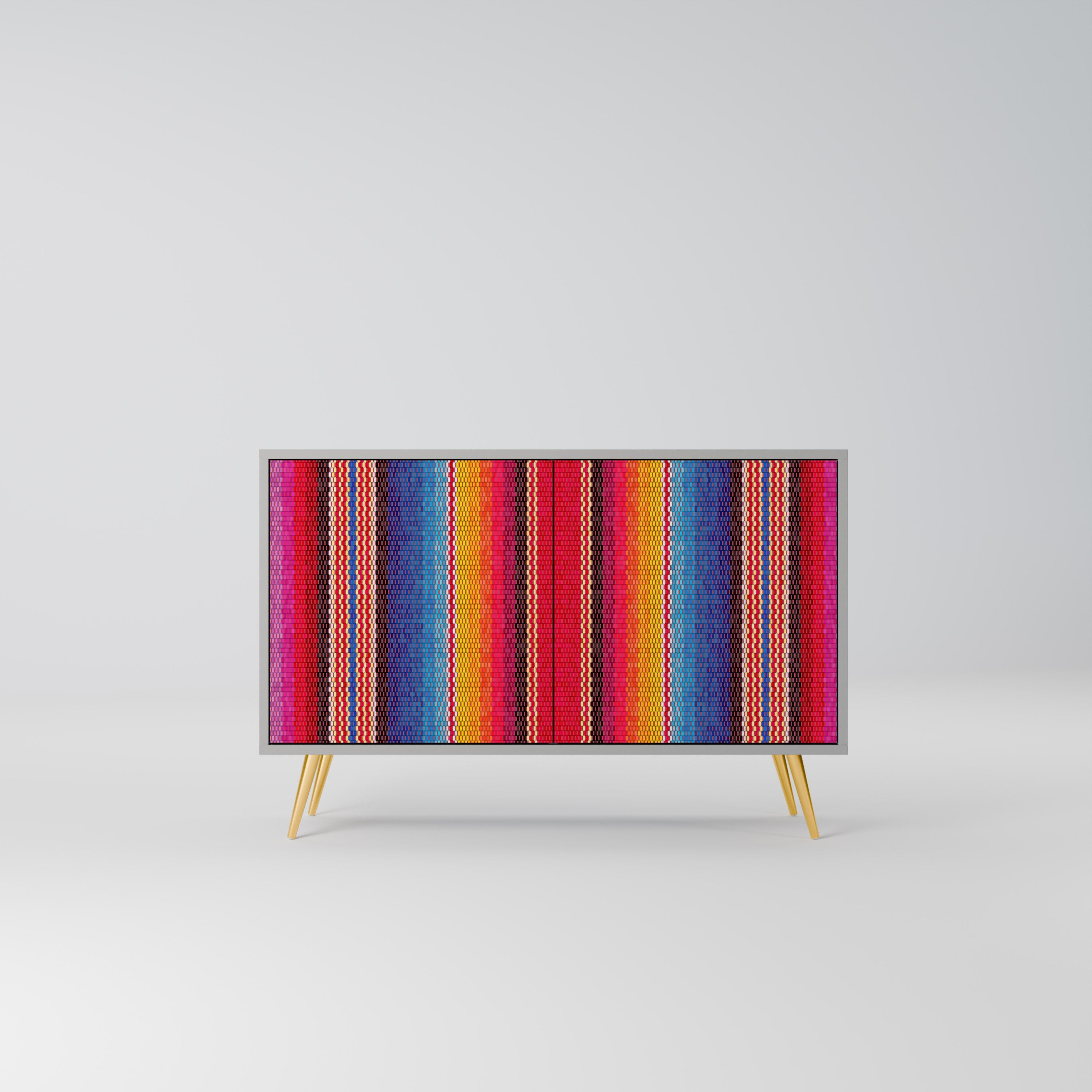 ETHNIC MEXICAN Sideboard mit 2 Türen in Grau