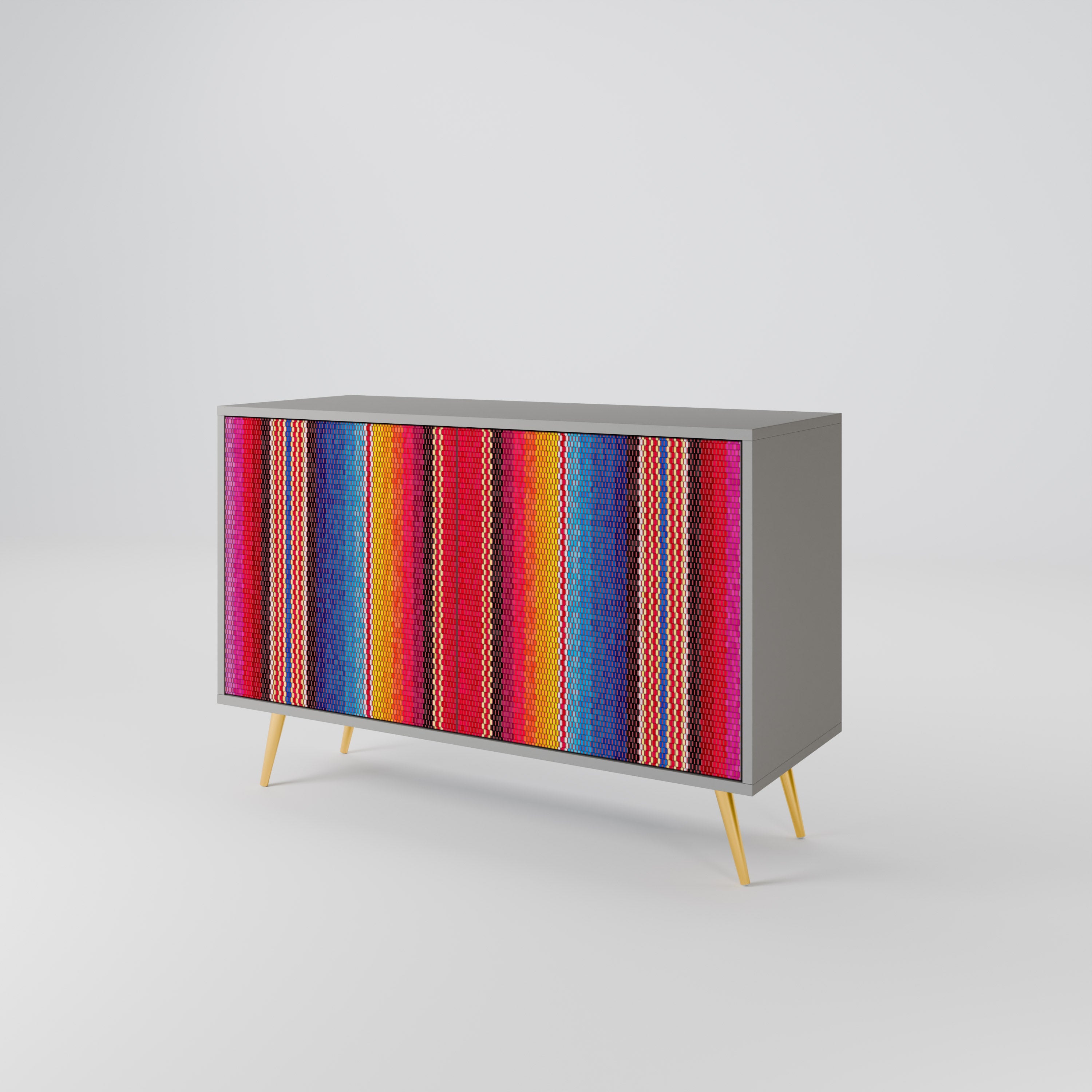 ETHNIC MEXICAN Sideboard mit 2 Türen in Grau