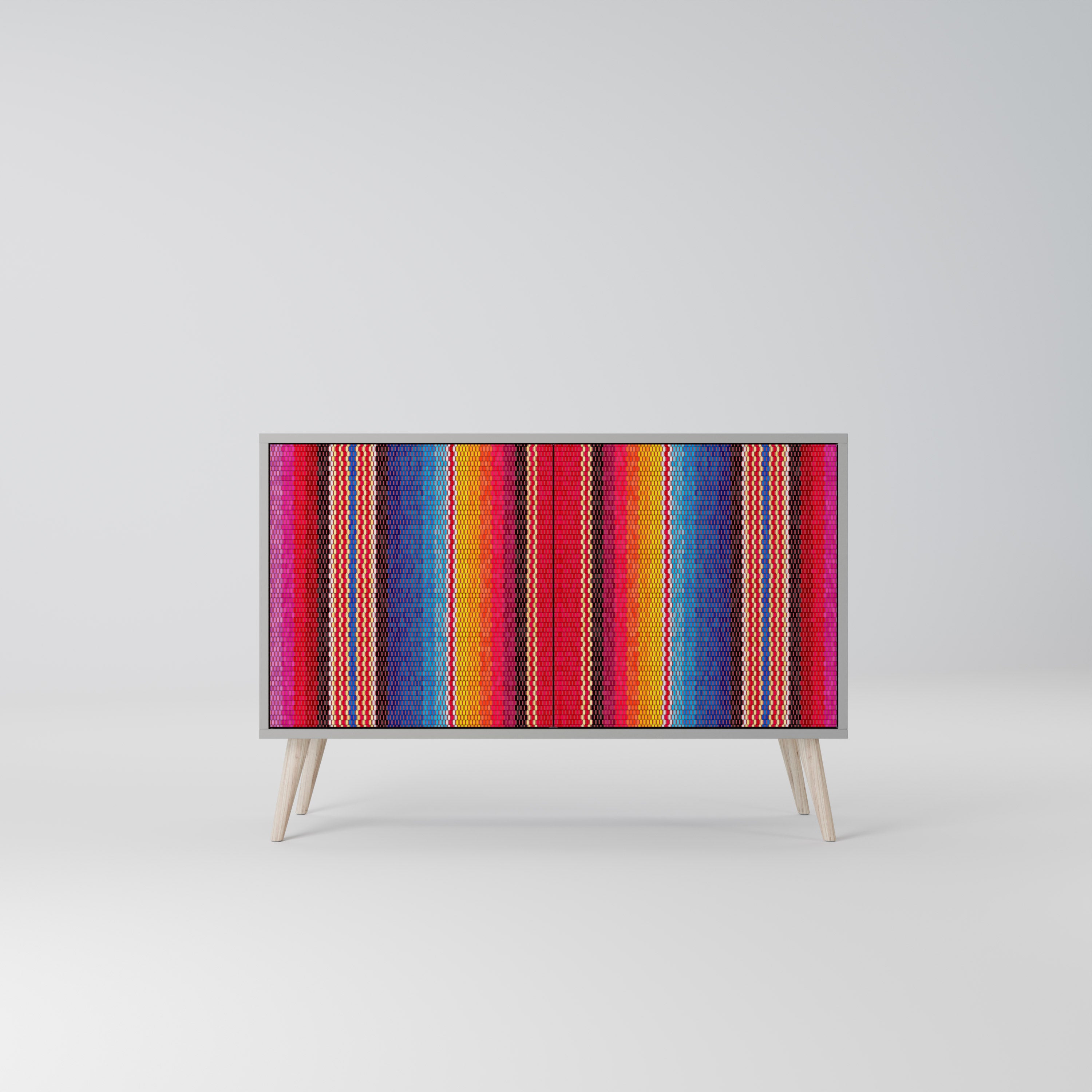 ETHNIC MEXICAN Sideboard mit 2 Türen in Grau