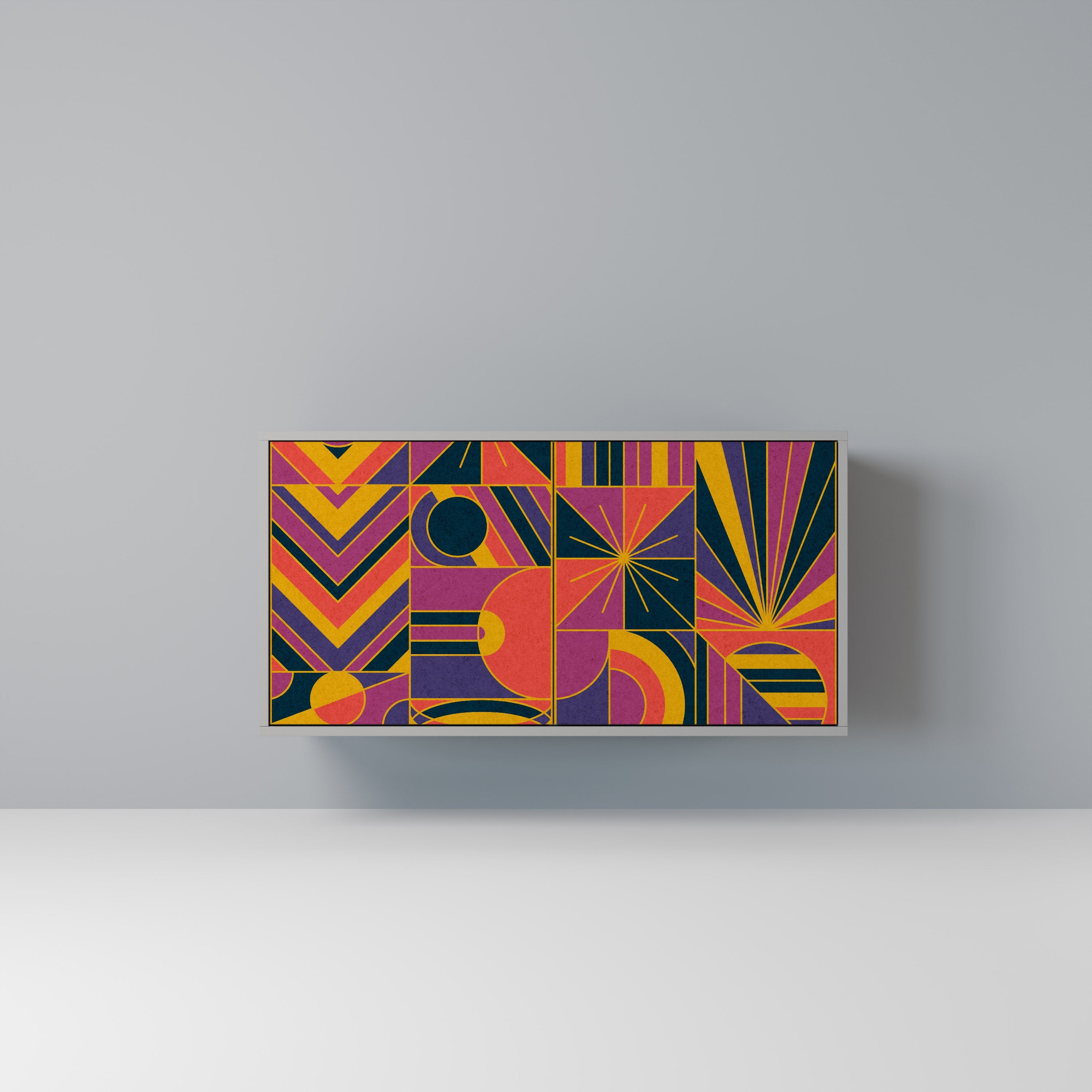 ELECTRIC PATTERNS Sideboard mit 2 Türen in Grau