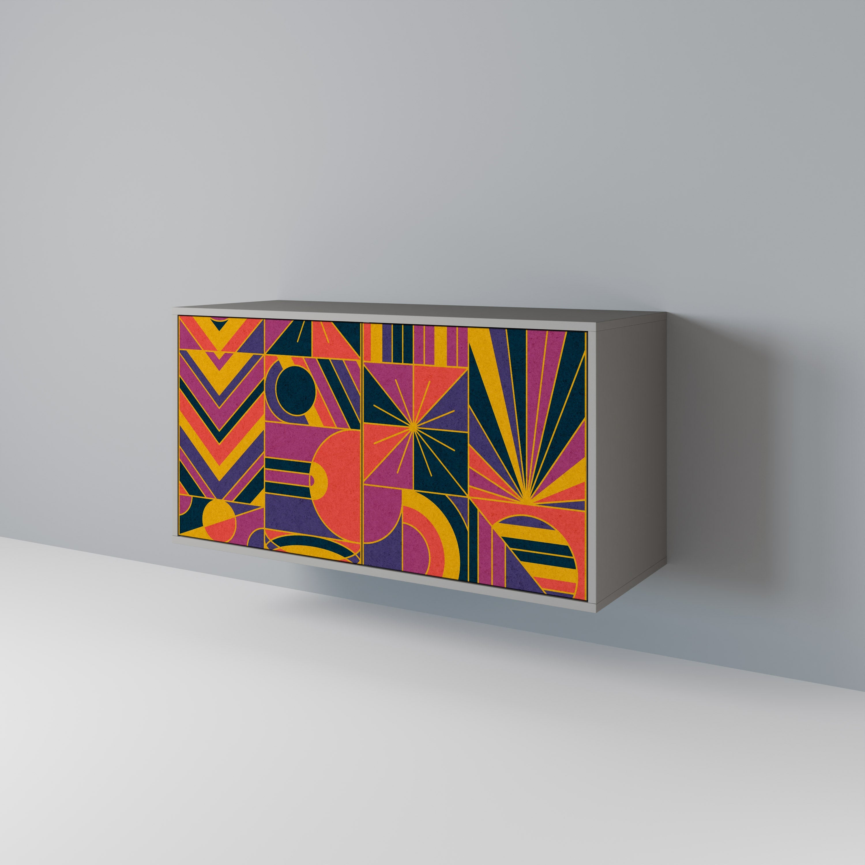 ELECTRIC PATTERNS Sideboard mit 2 Türen in Grau