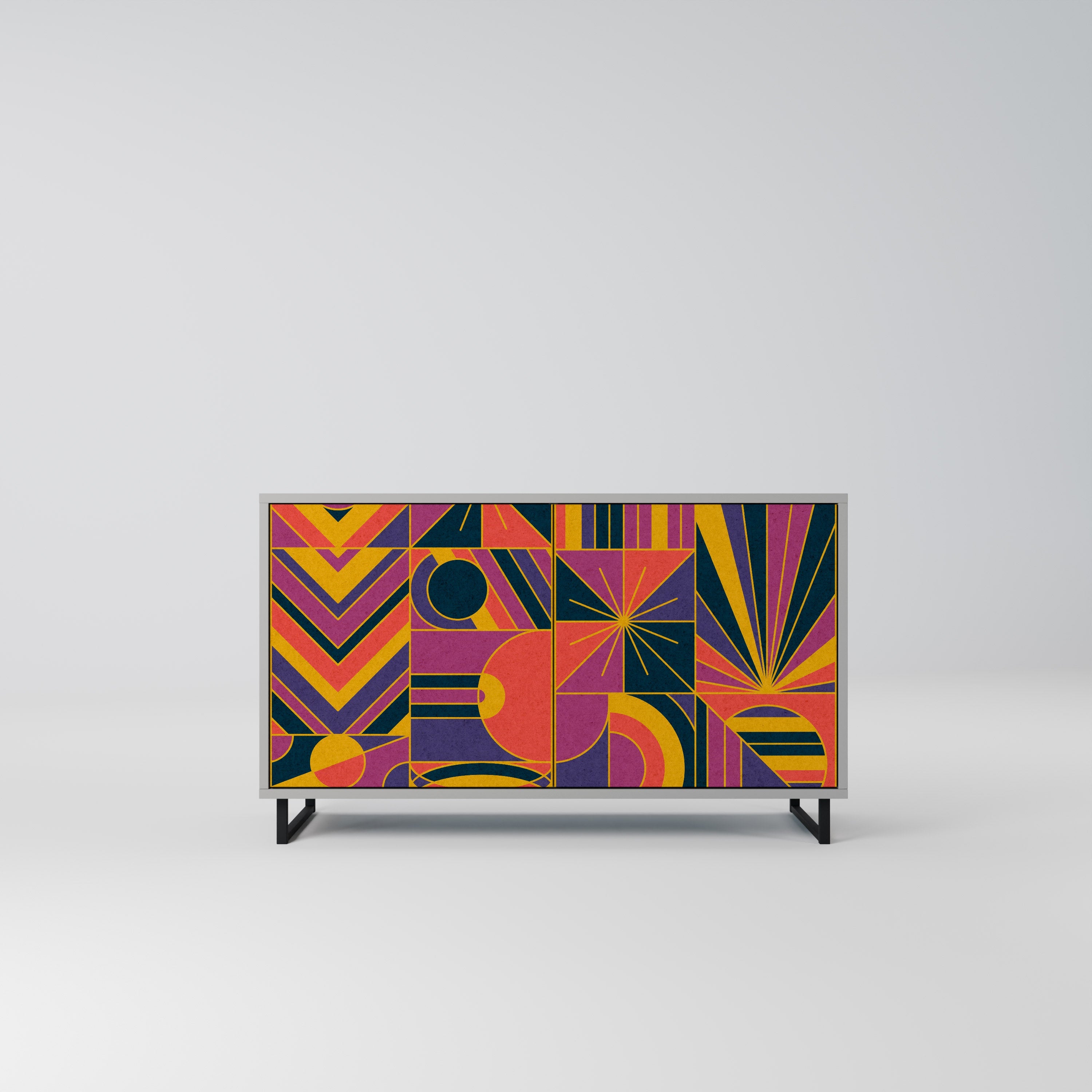 ELECTRIC PATTERNS Sideboard mit 2 Türen in Grau