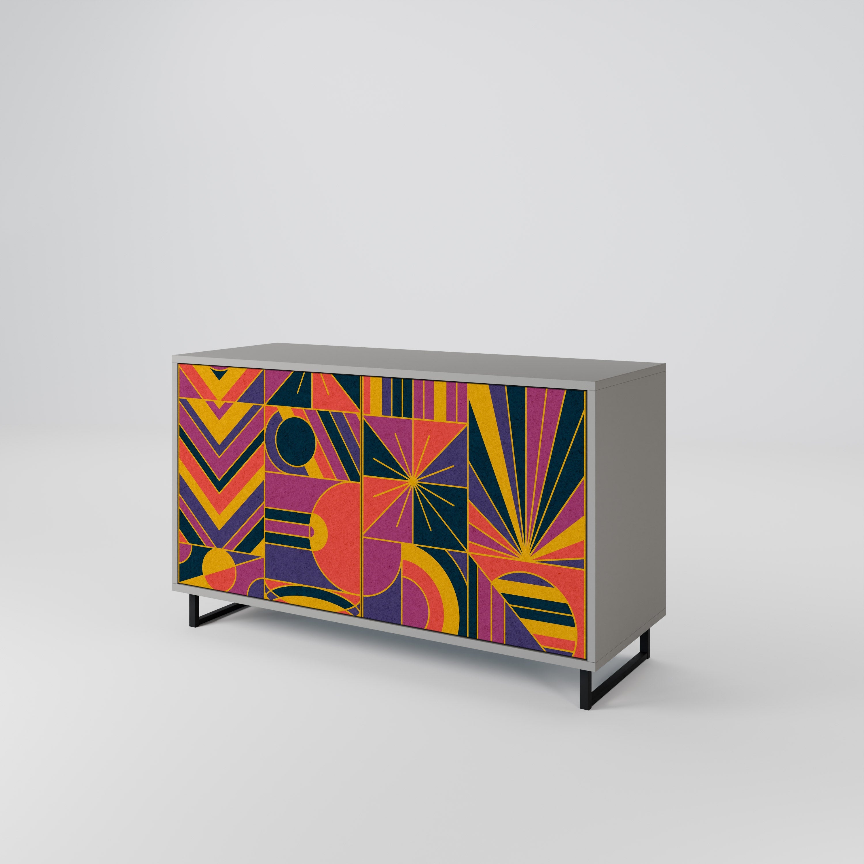 ELECTRIC PATTERNS Sideboard mit 2 Türen in Grau
