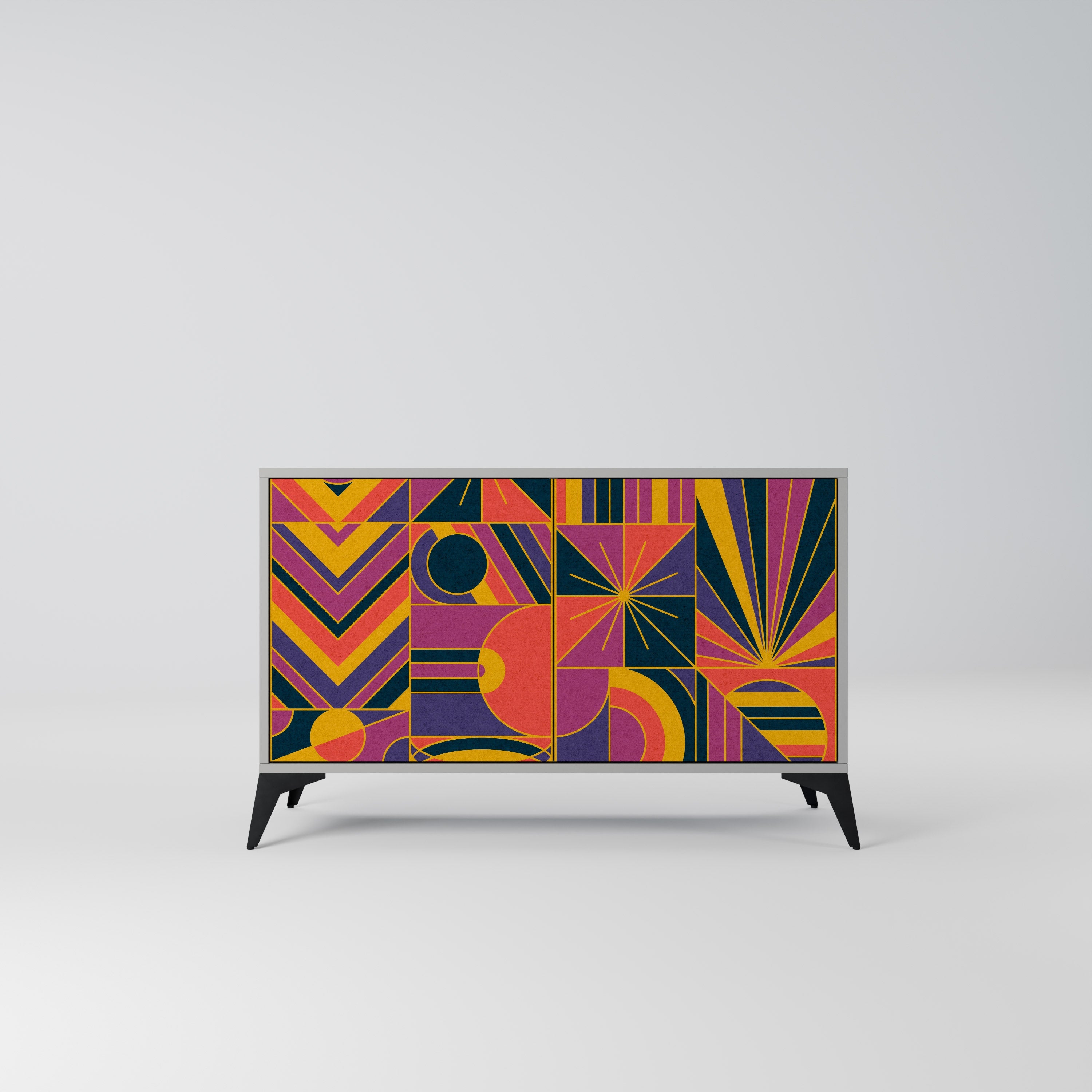 ELECTRIC PATTERNS Sideboard mit 2 Türen in Grau