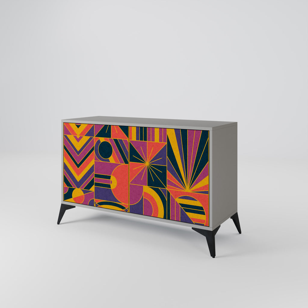 ELECTRIC PATTERNS Sideboard mit 2 Türen in Grau