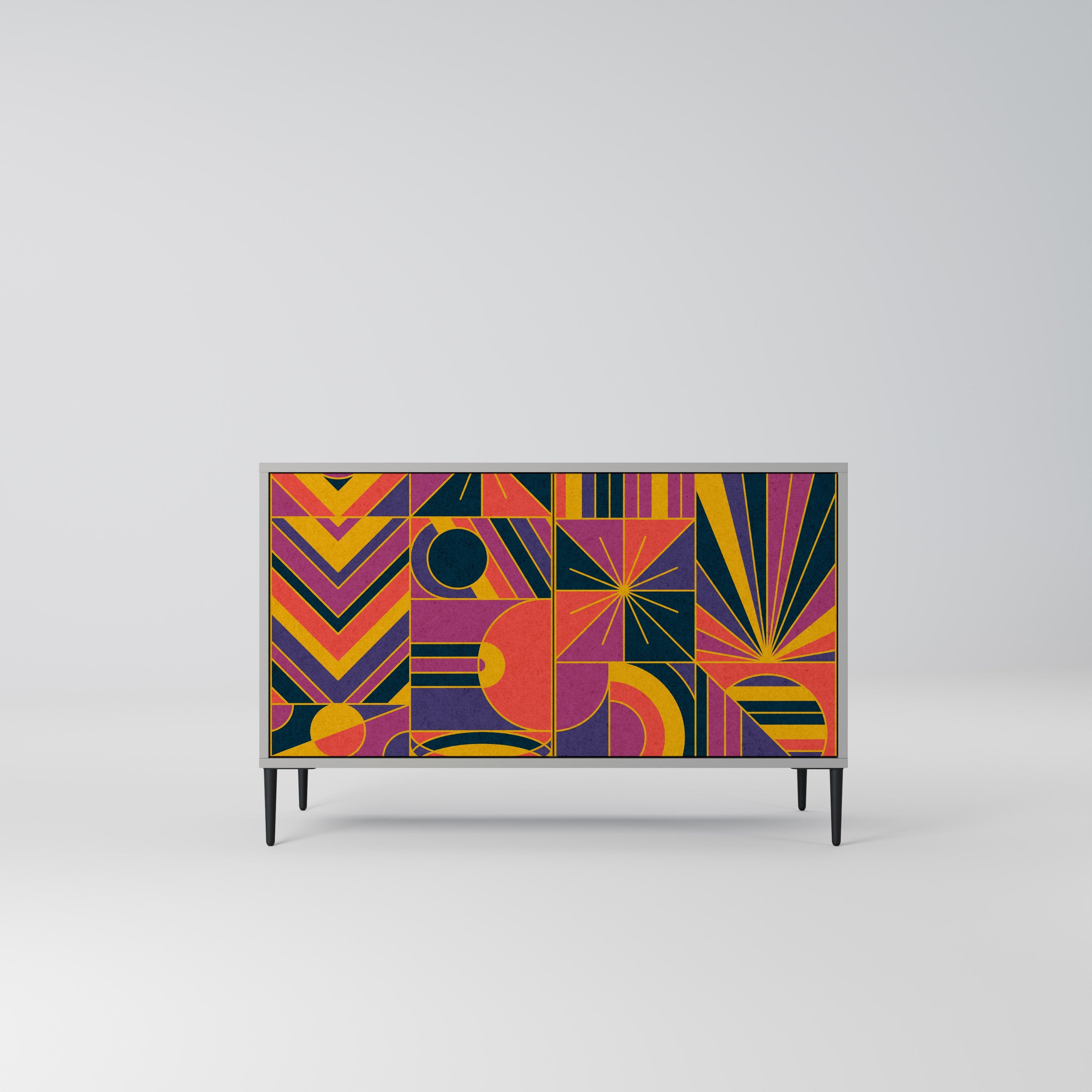 ELECTRIC PATTERNS Sideboard mit 2 Türen in Grau