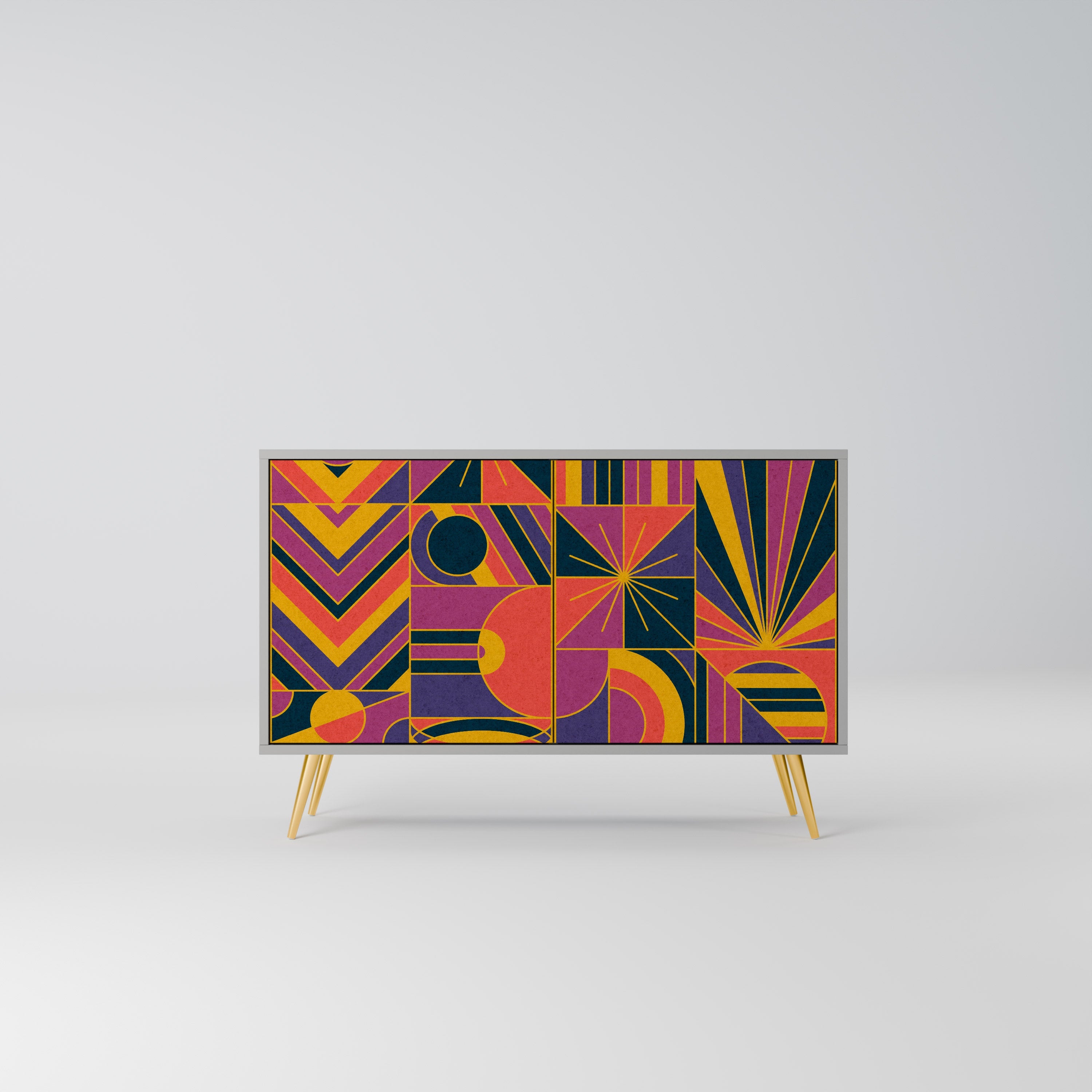 ELECTRIC PATTERNS Sideboard mit 2 Türen in Grau