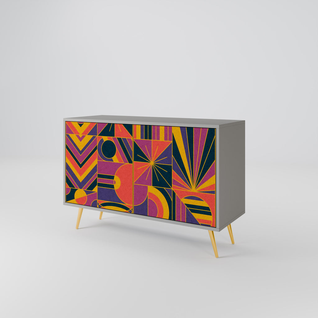 ELECTRIC PATTERNS Sideboard mit 2 Türen in Grau