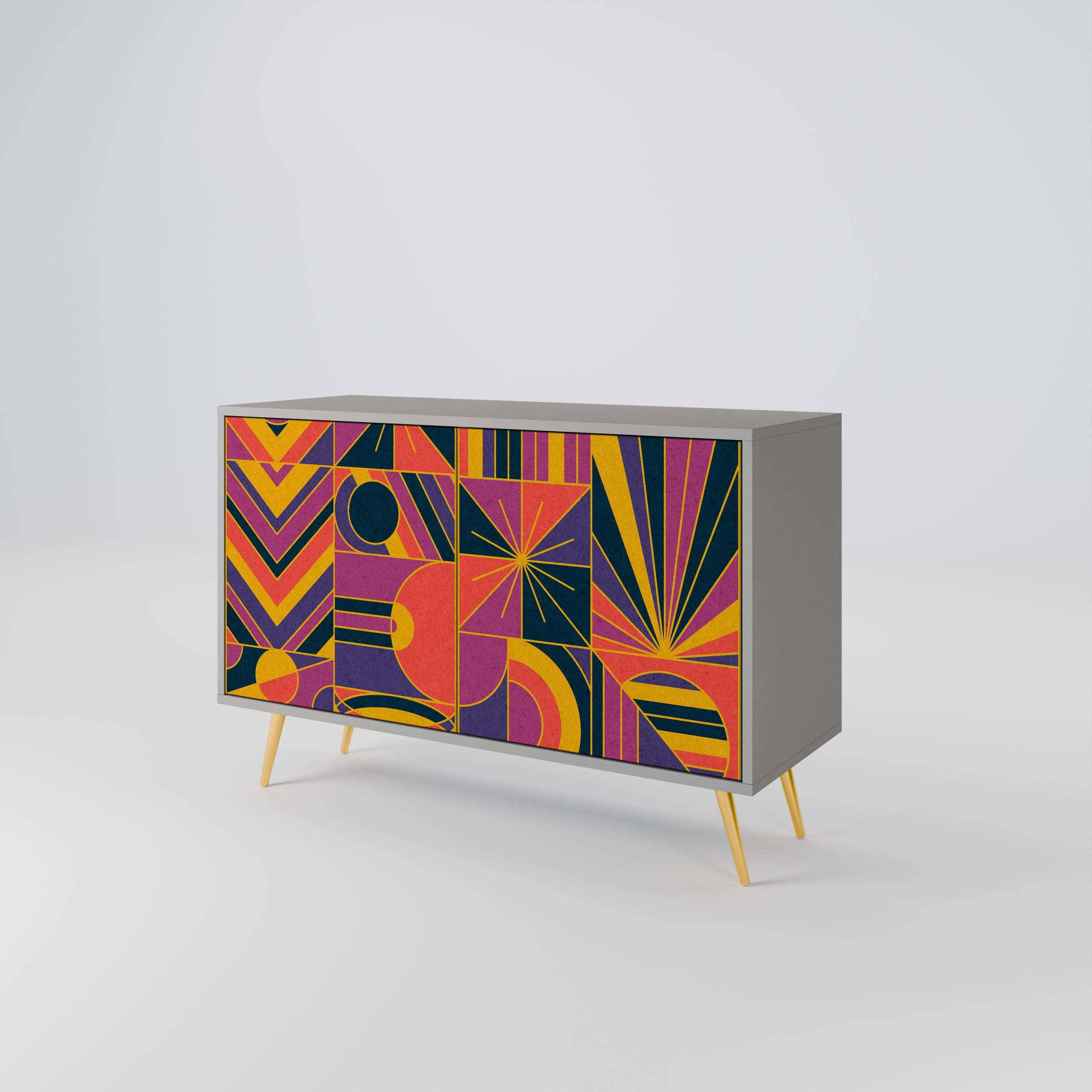 ELECTRIC PATTERNS Sideboard mit 2 Türen in Grau