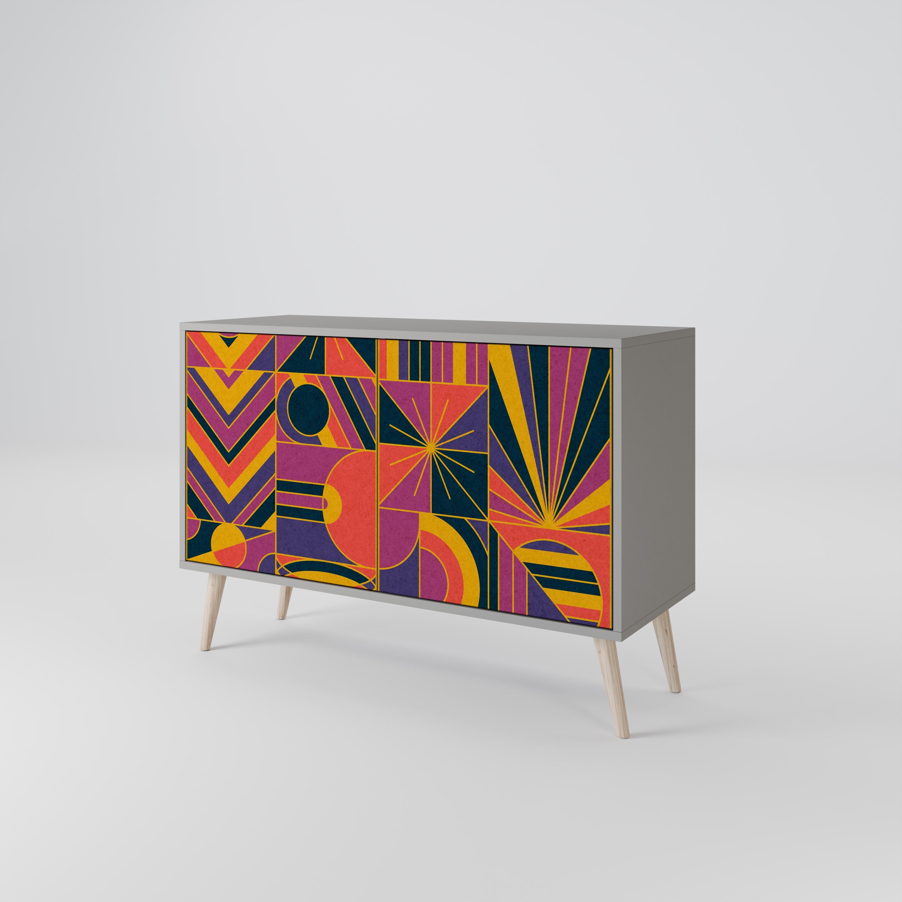 ELECTRIC PATTERNS Sideboard mit 2 Türen in Grau