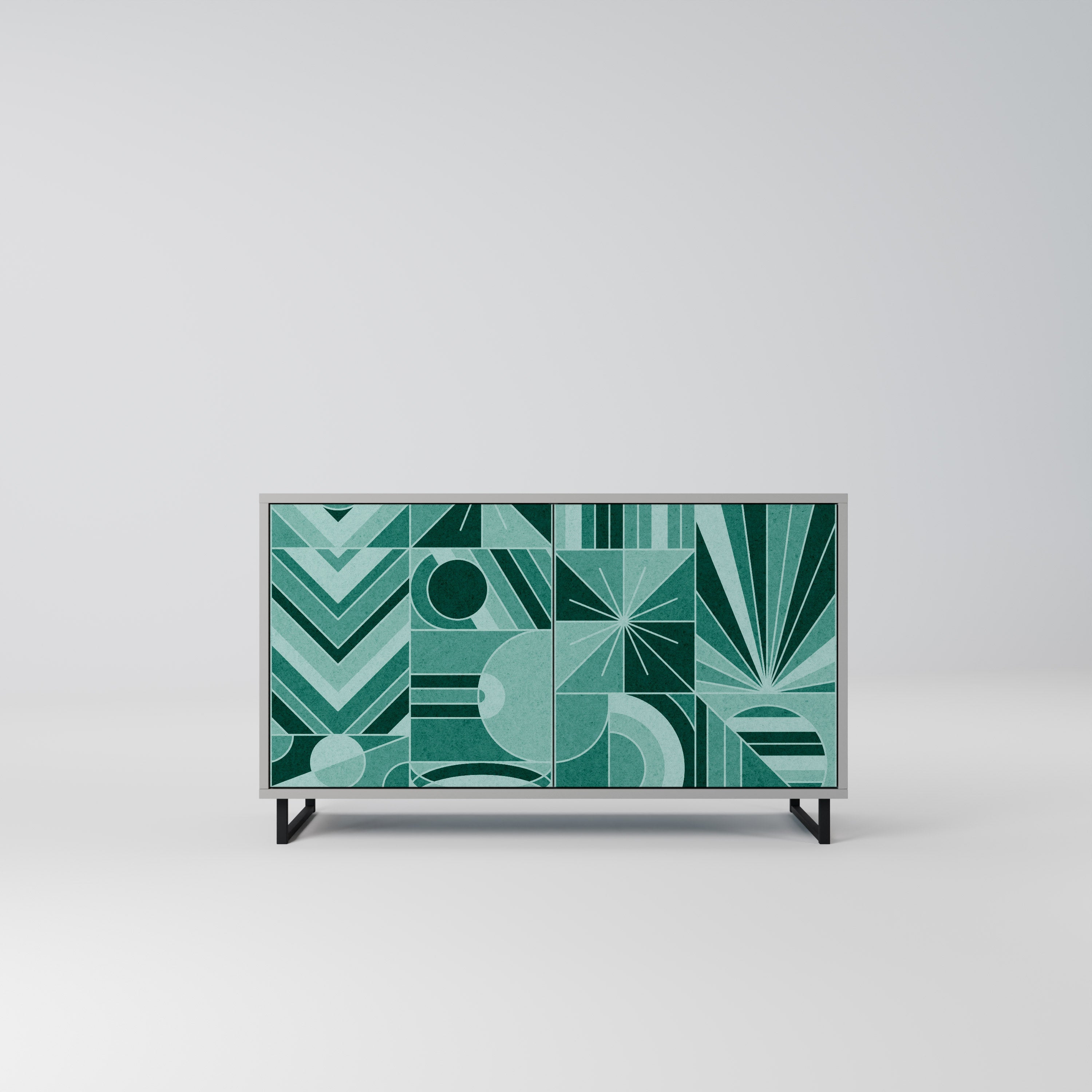 HARMONIC GRID Sideboard mit 2 Türen in Grau