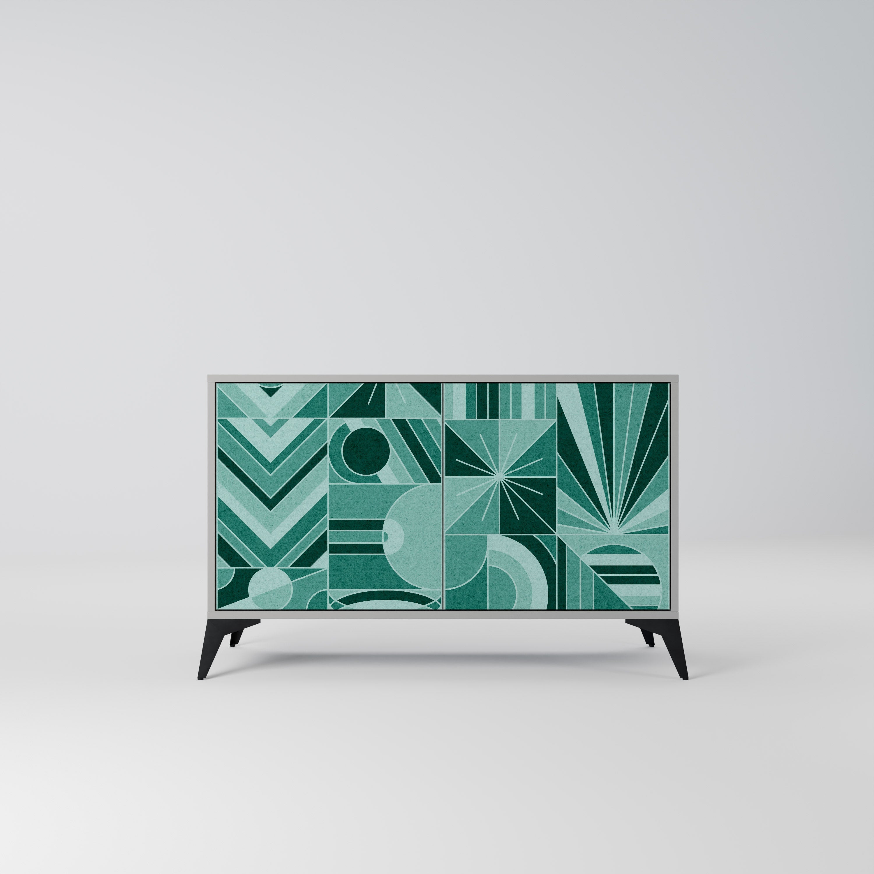 HARMONIC GRID Sideboard mit 2 Türen in Grau