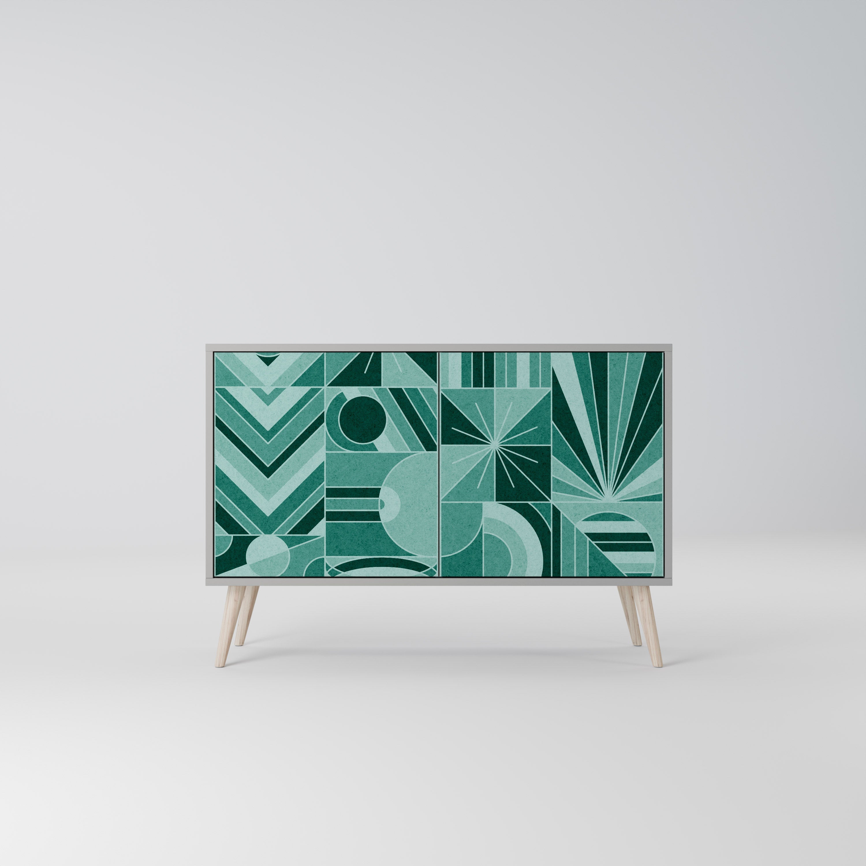 HARMONIC GRID Sideboard mit 2 Türen in Grau
