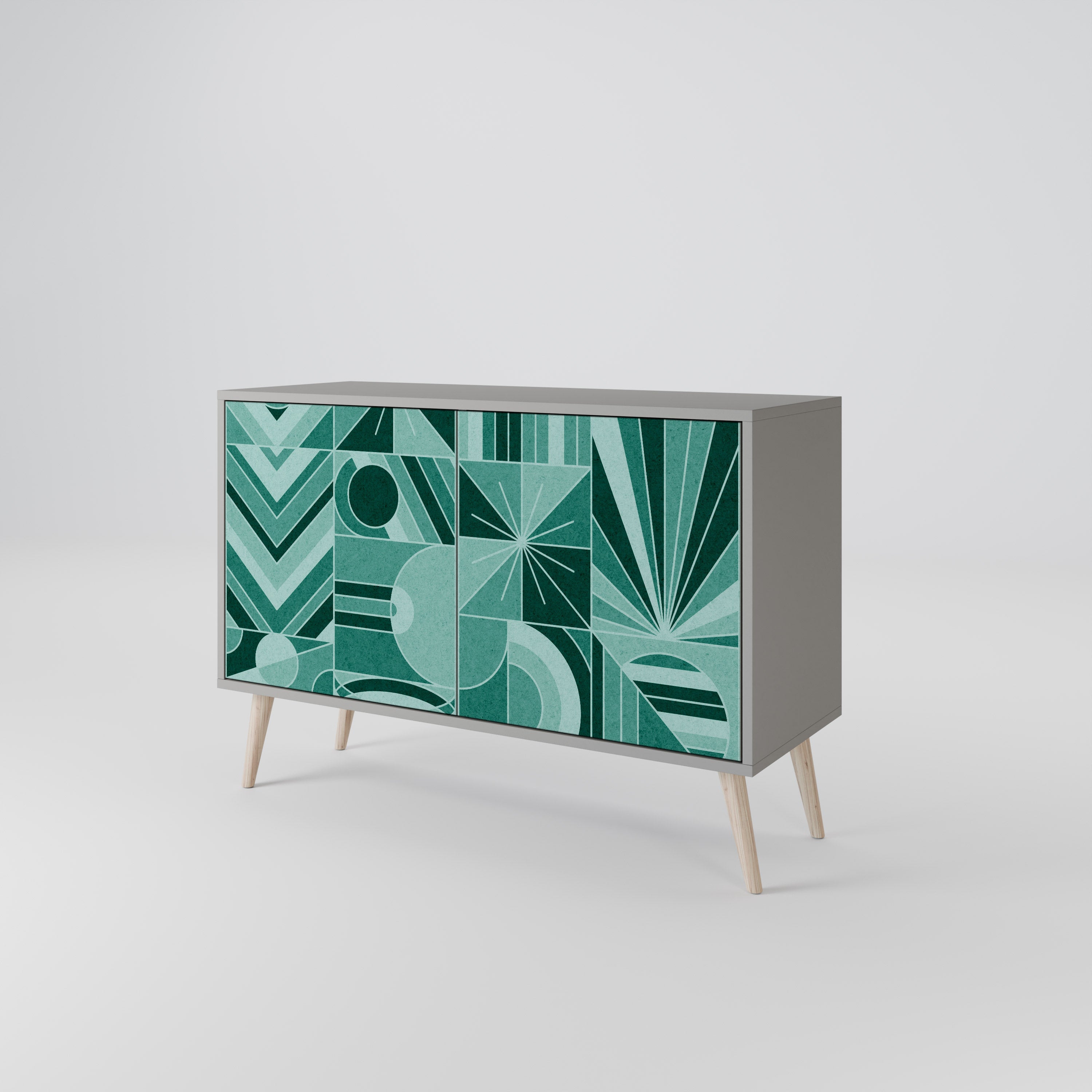 HARMONIC GRID Sideboard mit 2 Türen in Grau