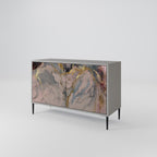 GILDED SWIRLS Sideboard mit 2 Türen in Grau