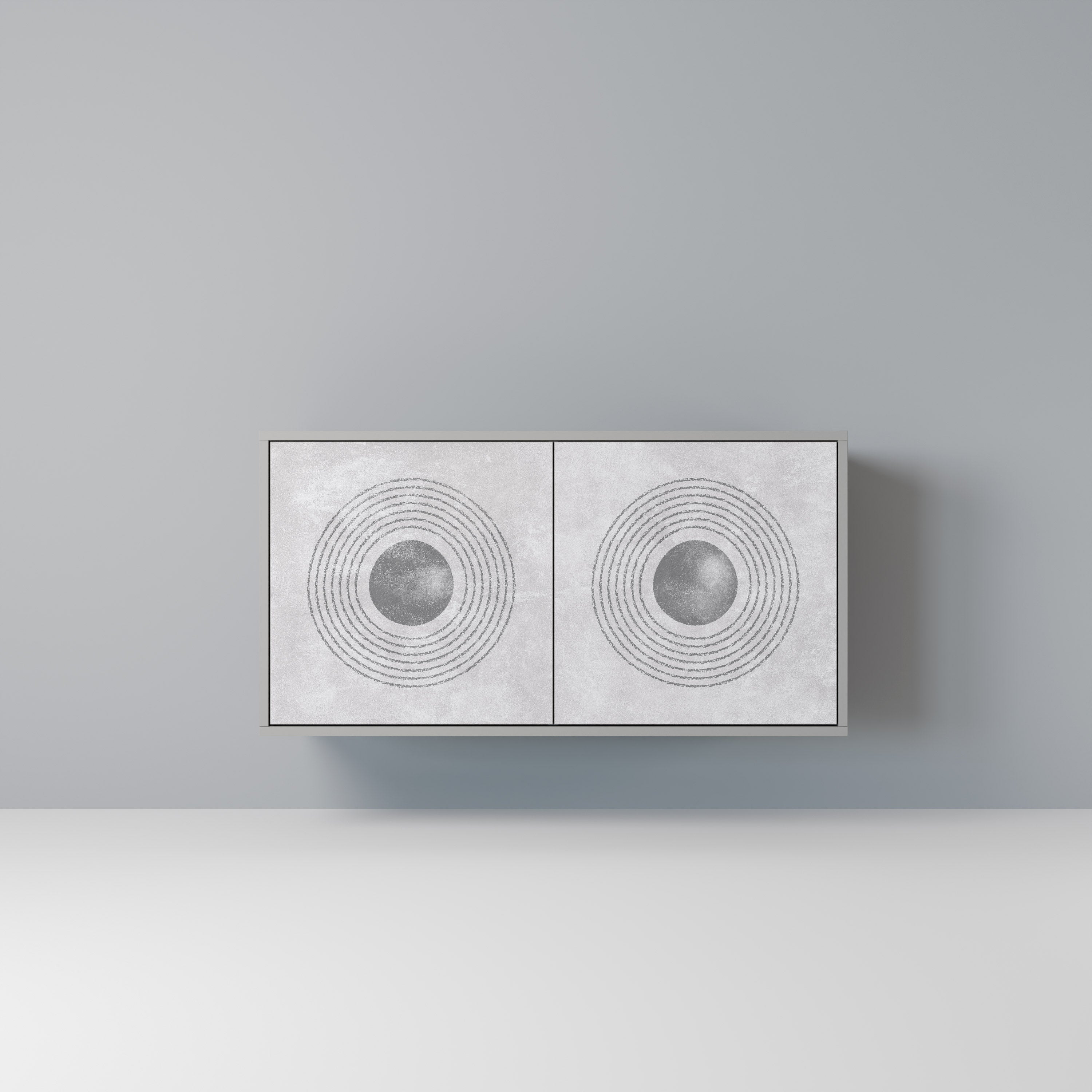 SOLID CIRCLES Sideboard mit 2 Türen in Grau