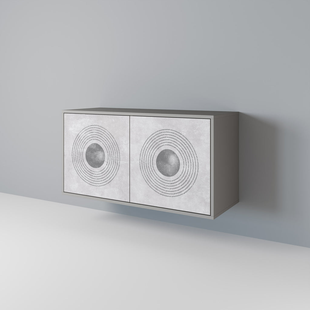 SOLID CIRCLES Sideboard mit 2 Türen in Grau