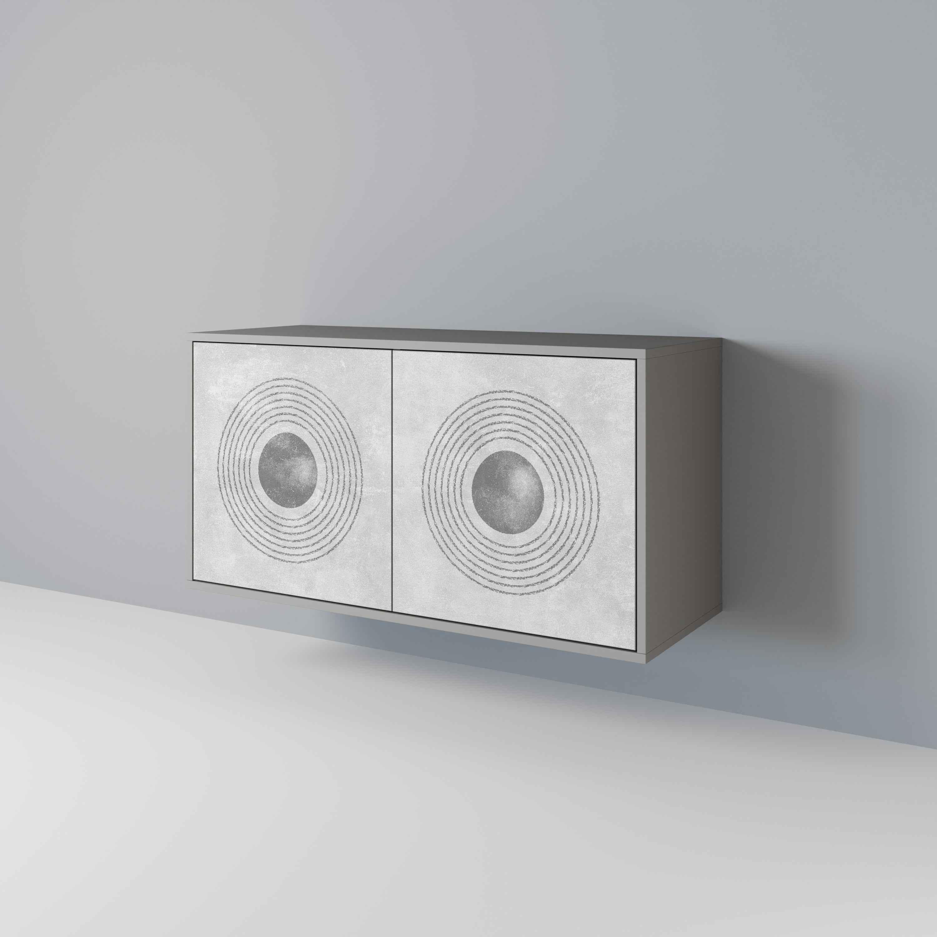 SOLID CIRCLES Sideboard mit 2 Türen in Grau