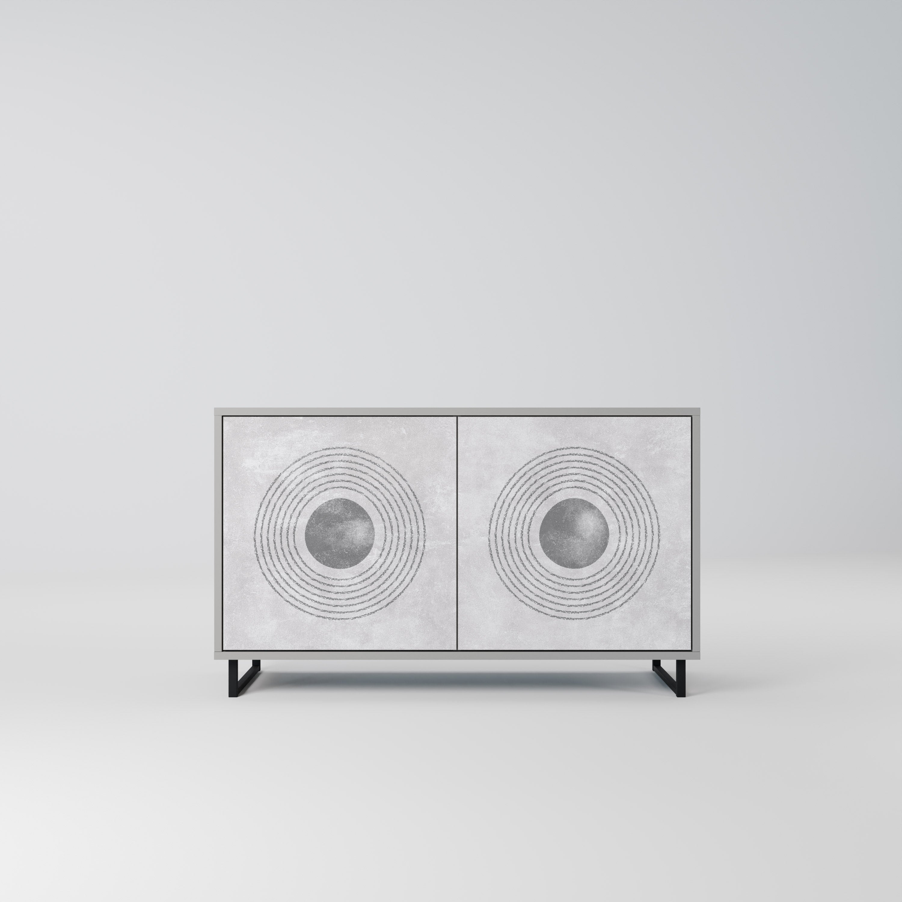 SOLID CIRCLES Sideboard mit 2 Türen in Grau