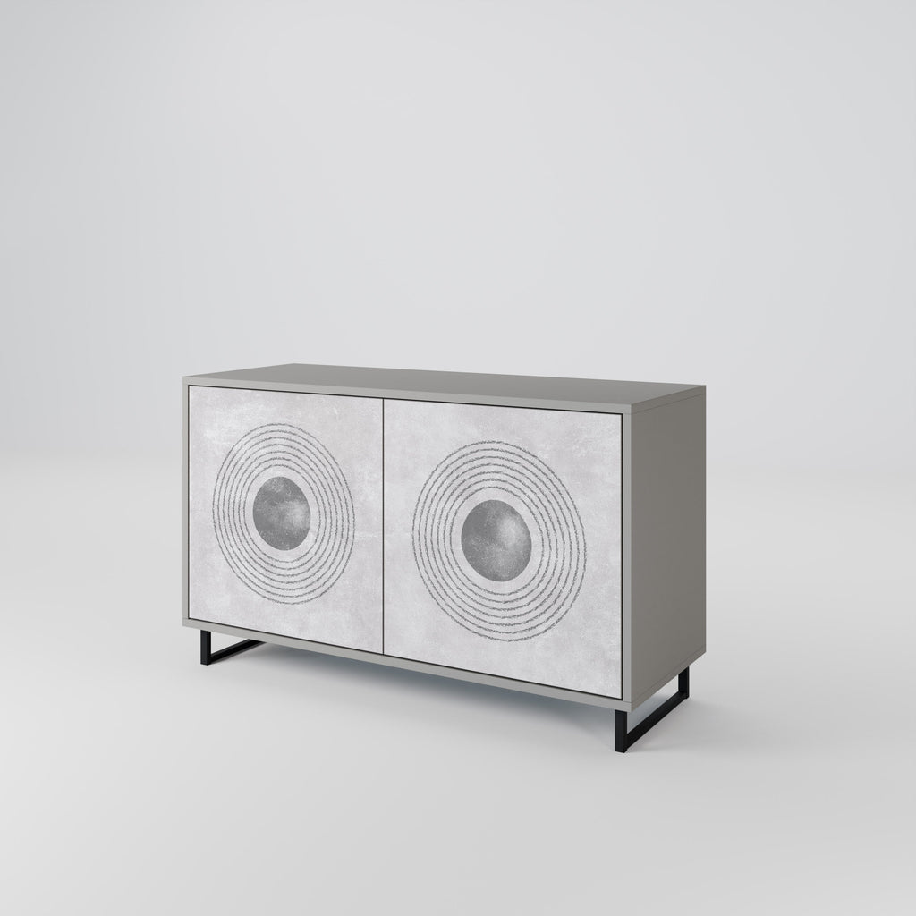 SOLID CIRCLES Sideboard mit 2 Türen in Grau
