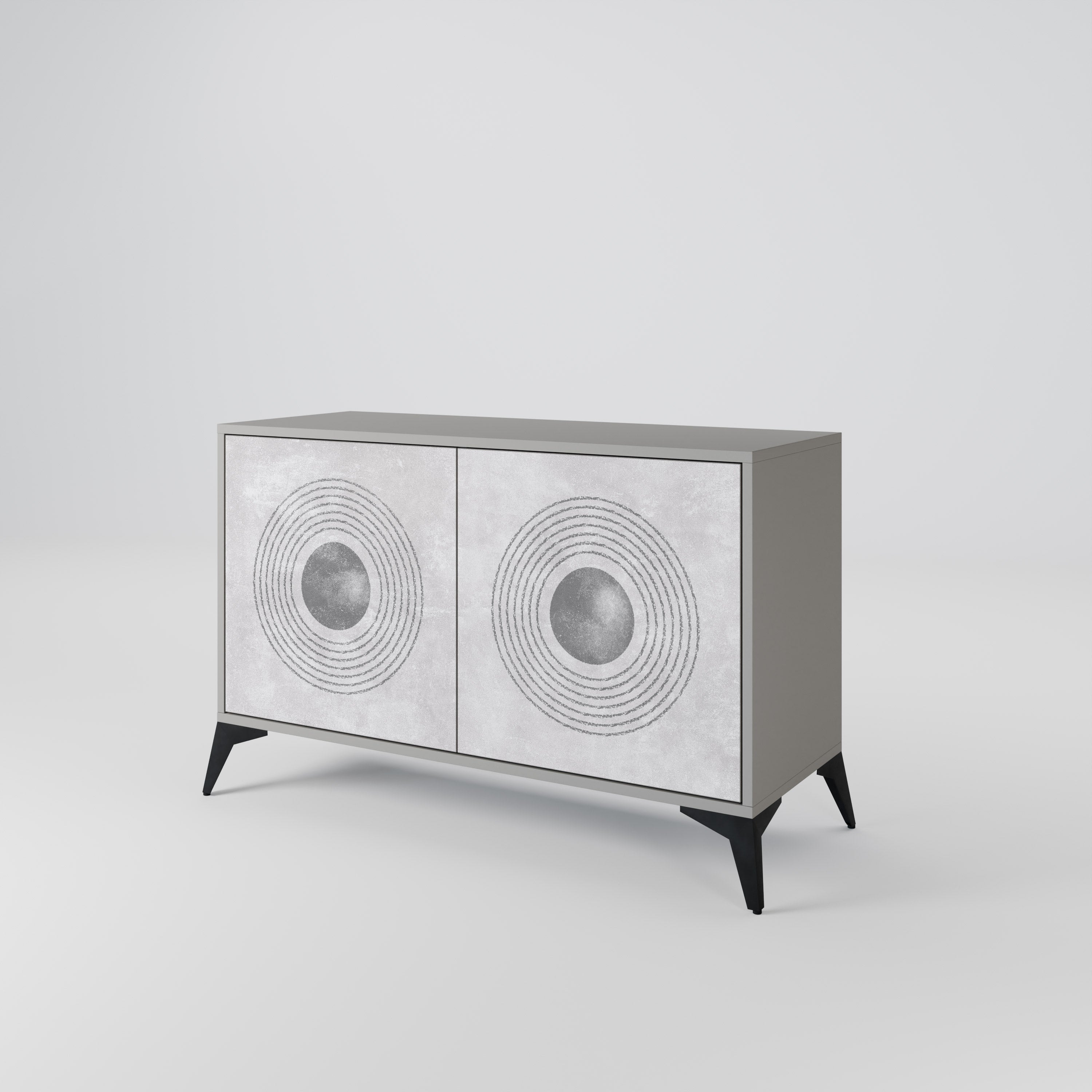 SOLID CIRCLES Sideboard mit 2 Türen in Grau