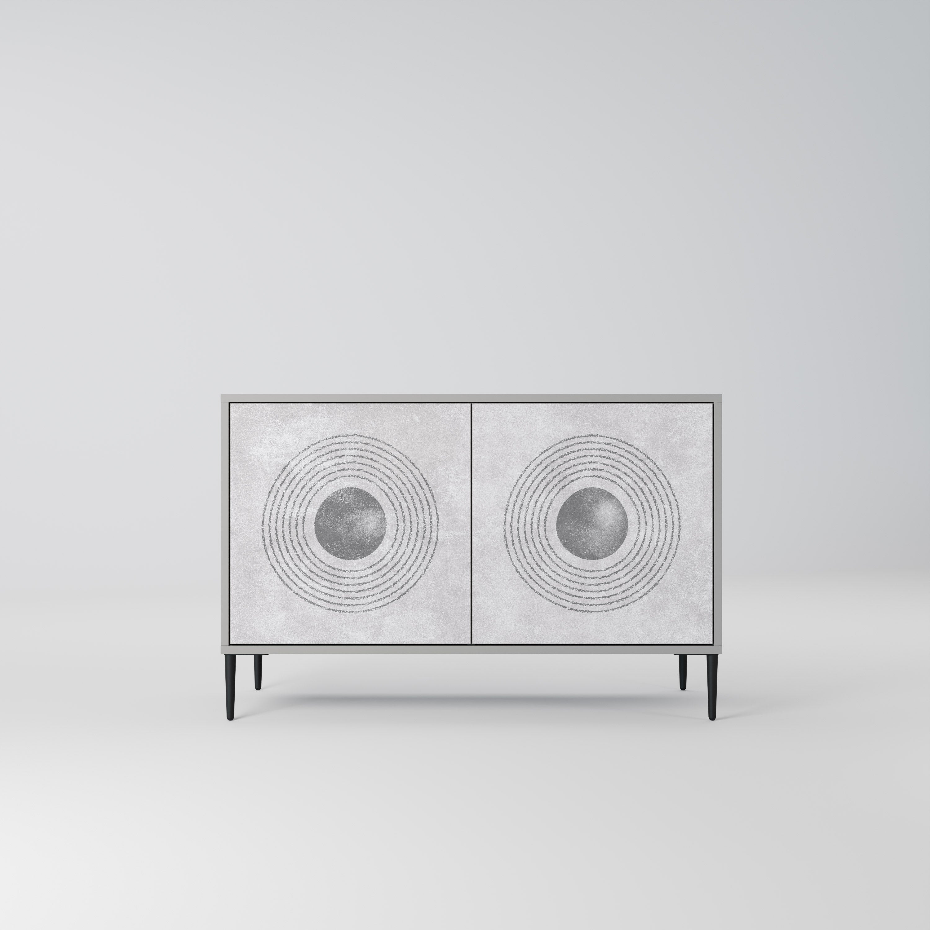 SOLID CIRCLES Sideboard mit 2 Türen in Grau