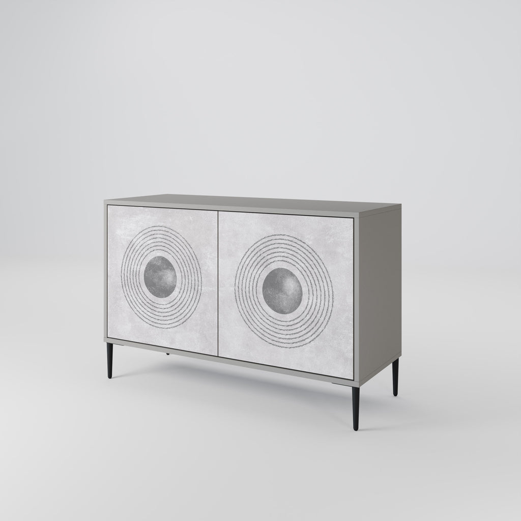 SOLID CIRCLES Sideboard mit 2 Türen in Grau