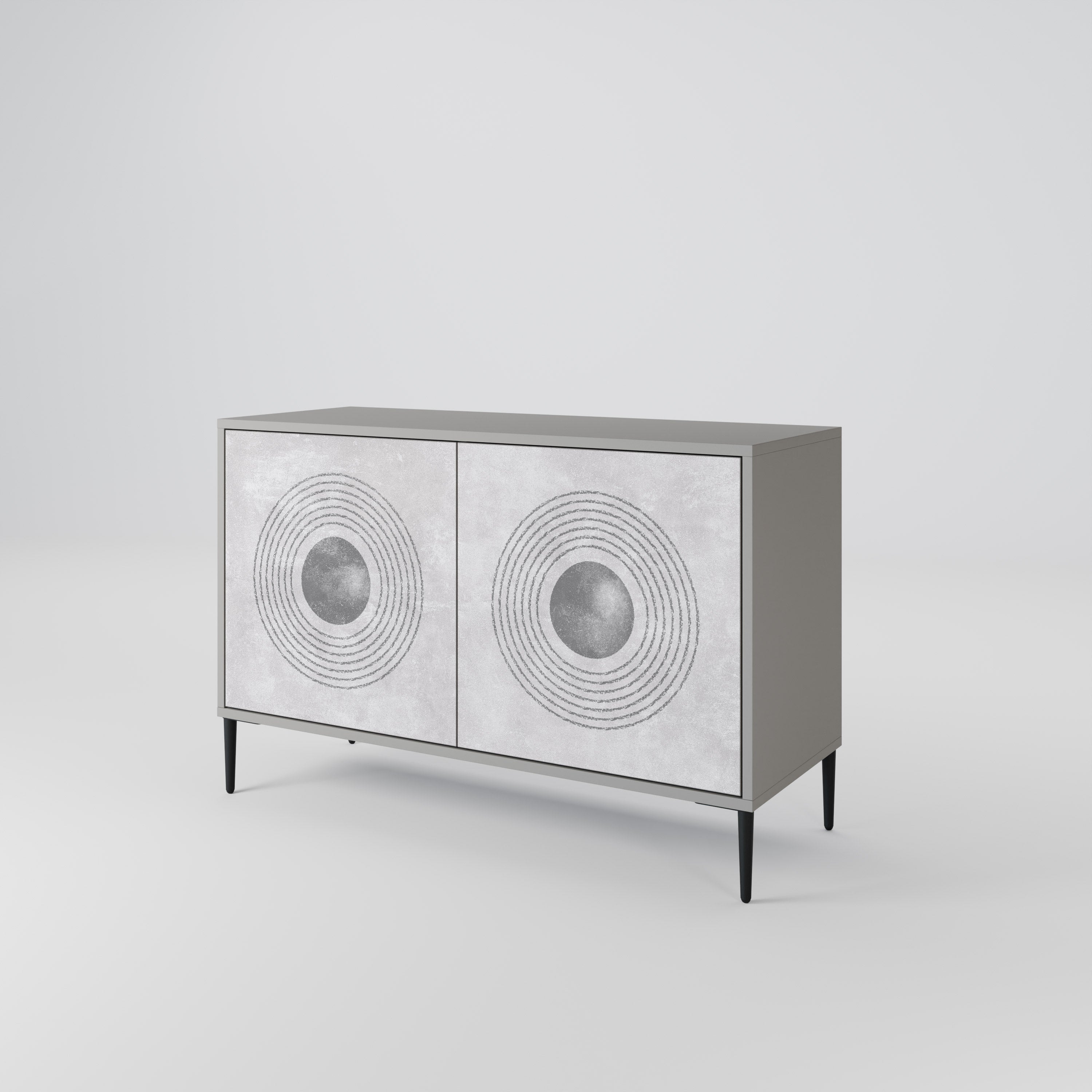 SOLID CIRCLES Sideboard mit 2 Türen in Grau