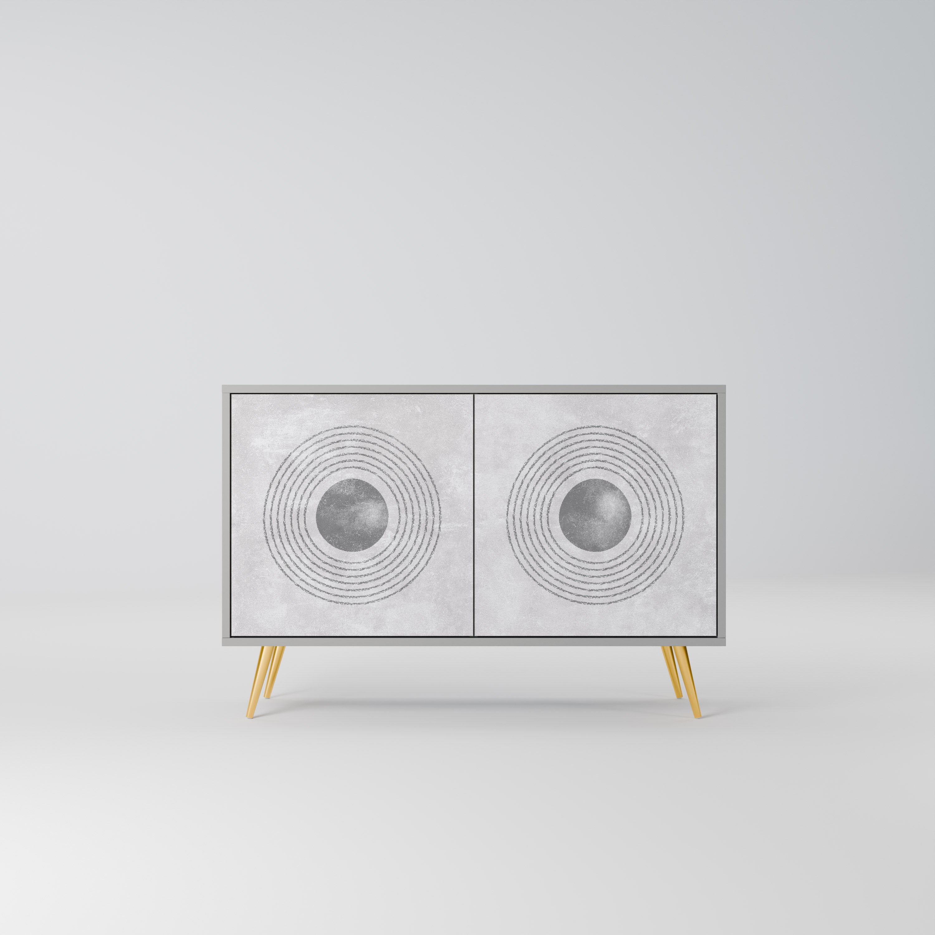 SOLID CIRCLES Sideboard mit 2 Türen in Grau