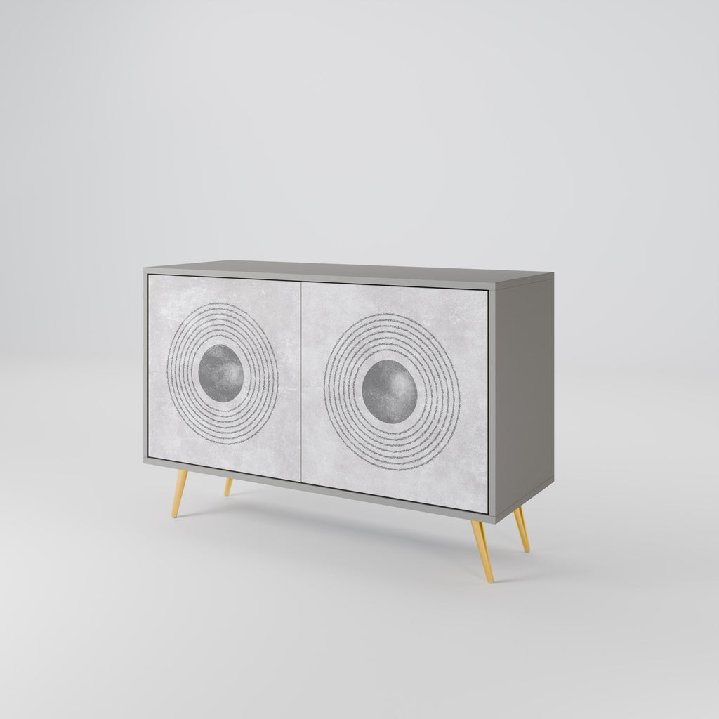 SOLID CIRCLES Sideboard mit 2 Türen in Grau
