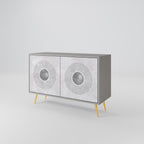 SOLID CIRCLES Sideboard mit 2 Türen in Grau