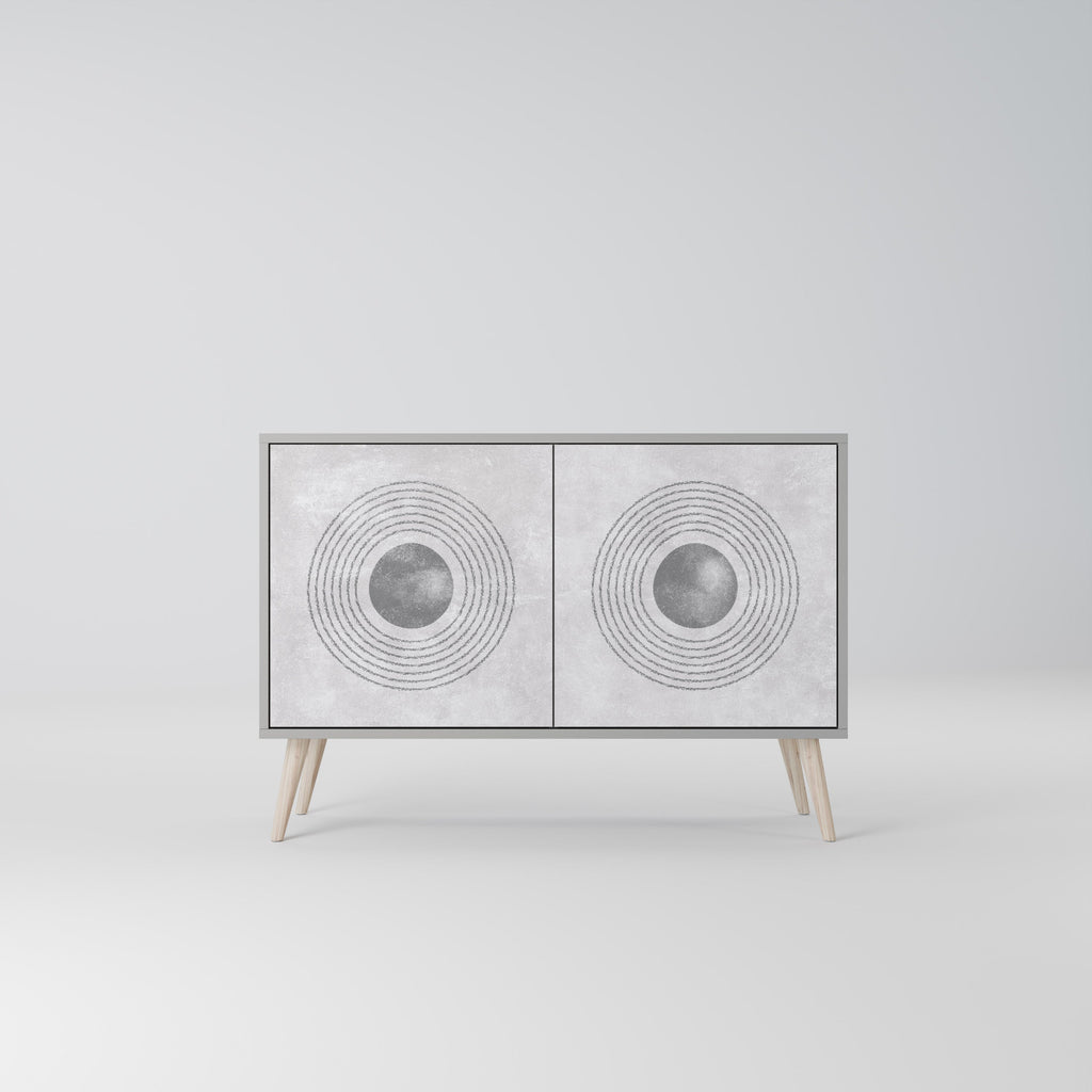 SOLID CIRCLES Sideboard mit 2 Türen in Grau