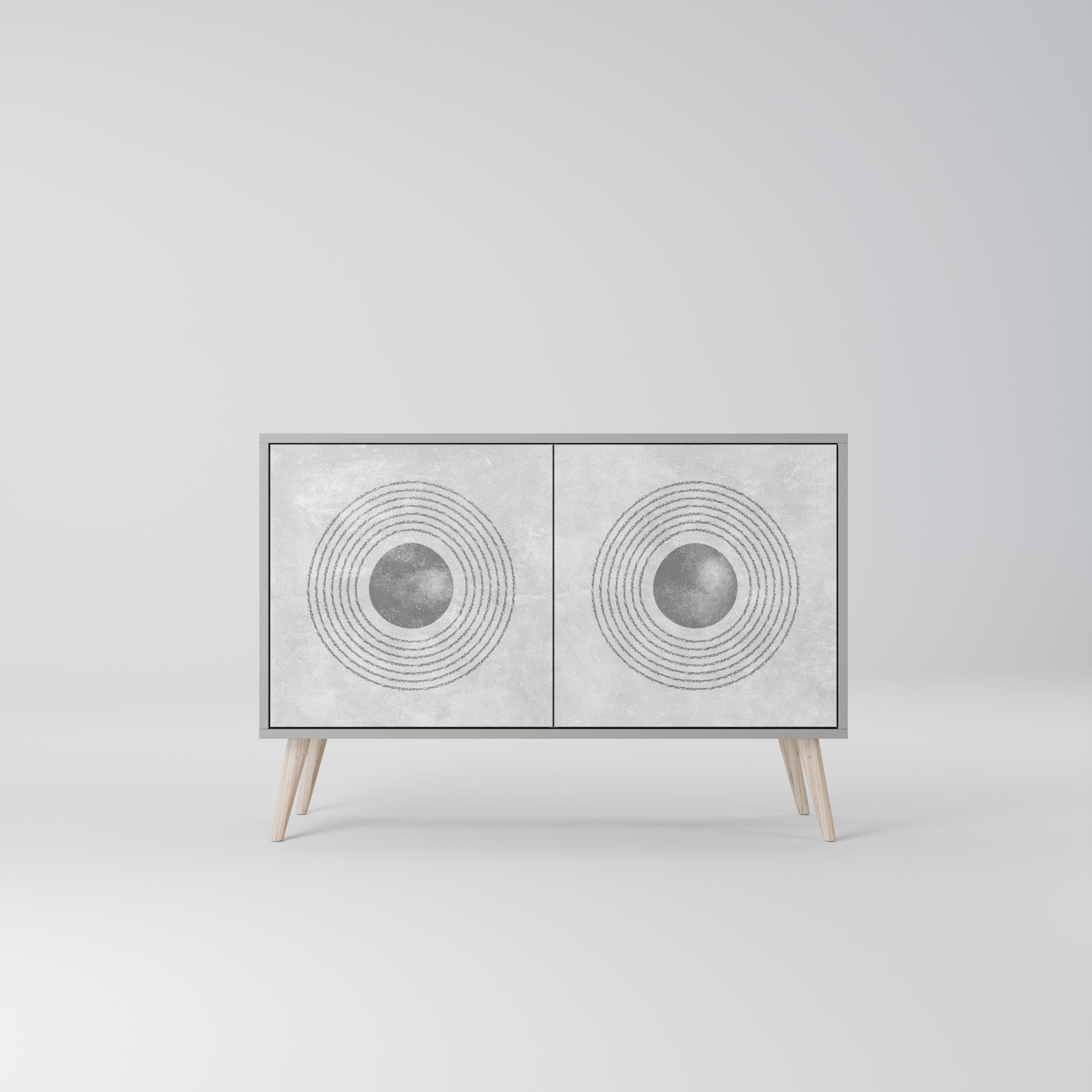 SOLID CIRCLES Sideboard mit 2 Türen in Grau