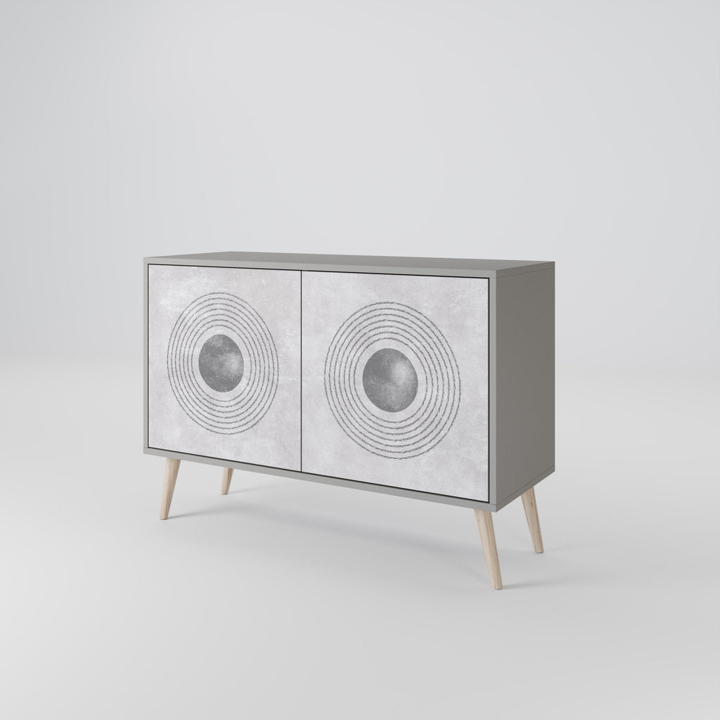 SOLID CIRCLES Sideboard mit 2 Türen in Grau